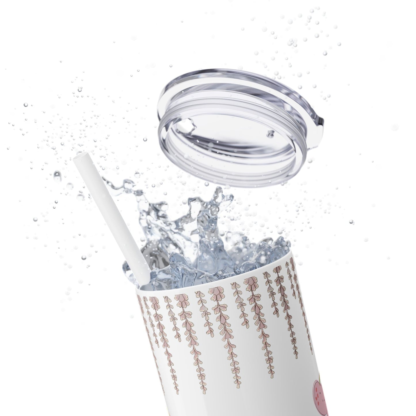 Cute panda Animal Skinny Tumbler with Straw Kawaii bottle 20oz - Perfect for Kids, Pets Lovers, Birthday Gift, Travel, Summer Fun