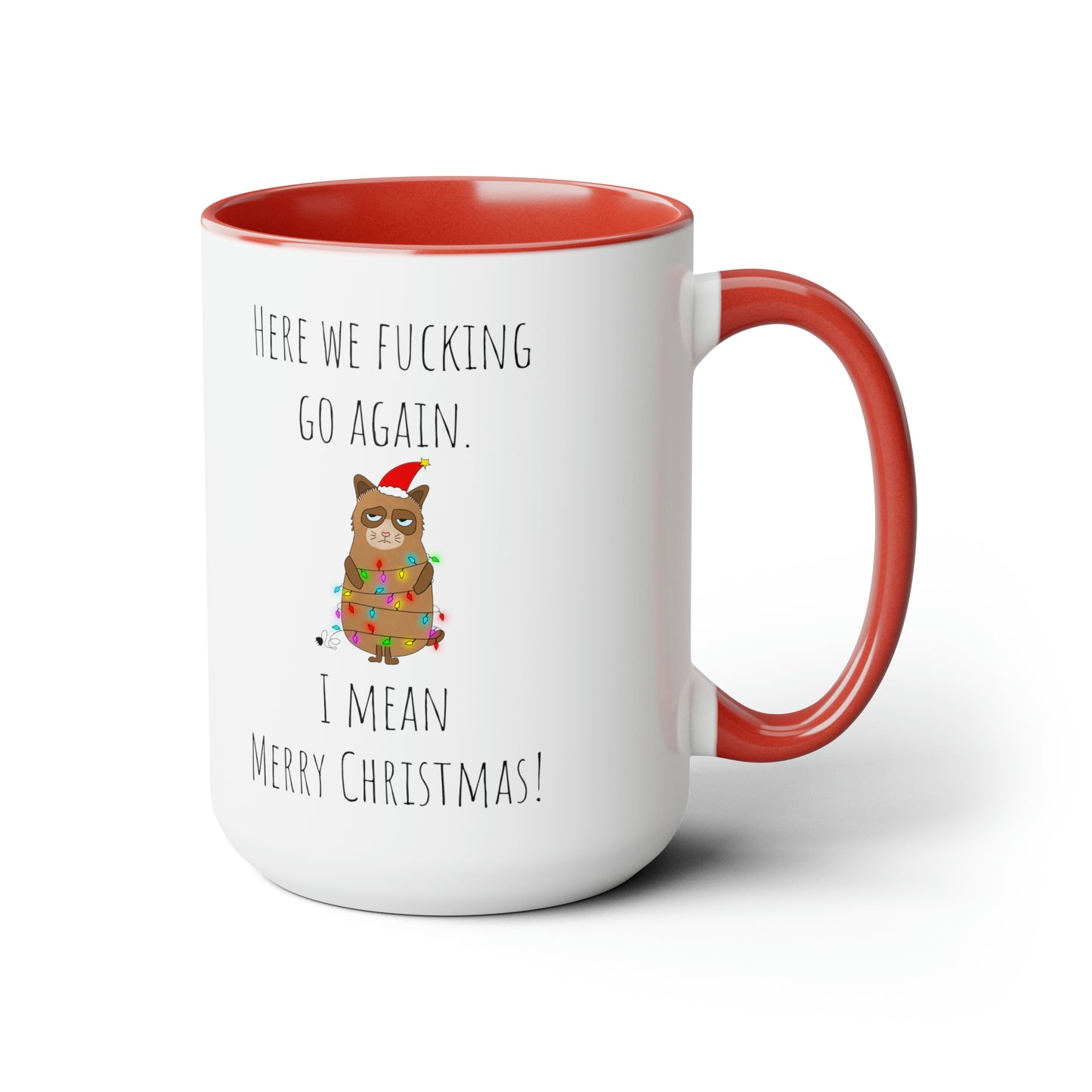 Grumpy cat Christmas mug Coffee Mug lover party gift mug Floral mug gift for her Mug funny gift for wife Coffee Mugs tea Christmas gift 15oz