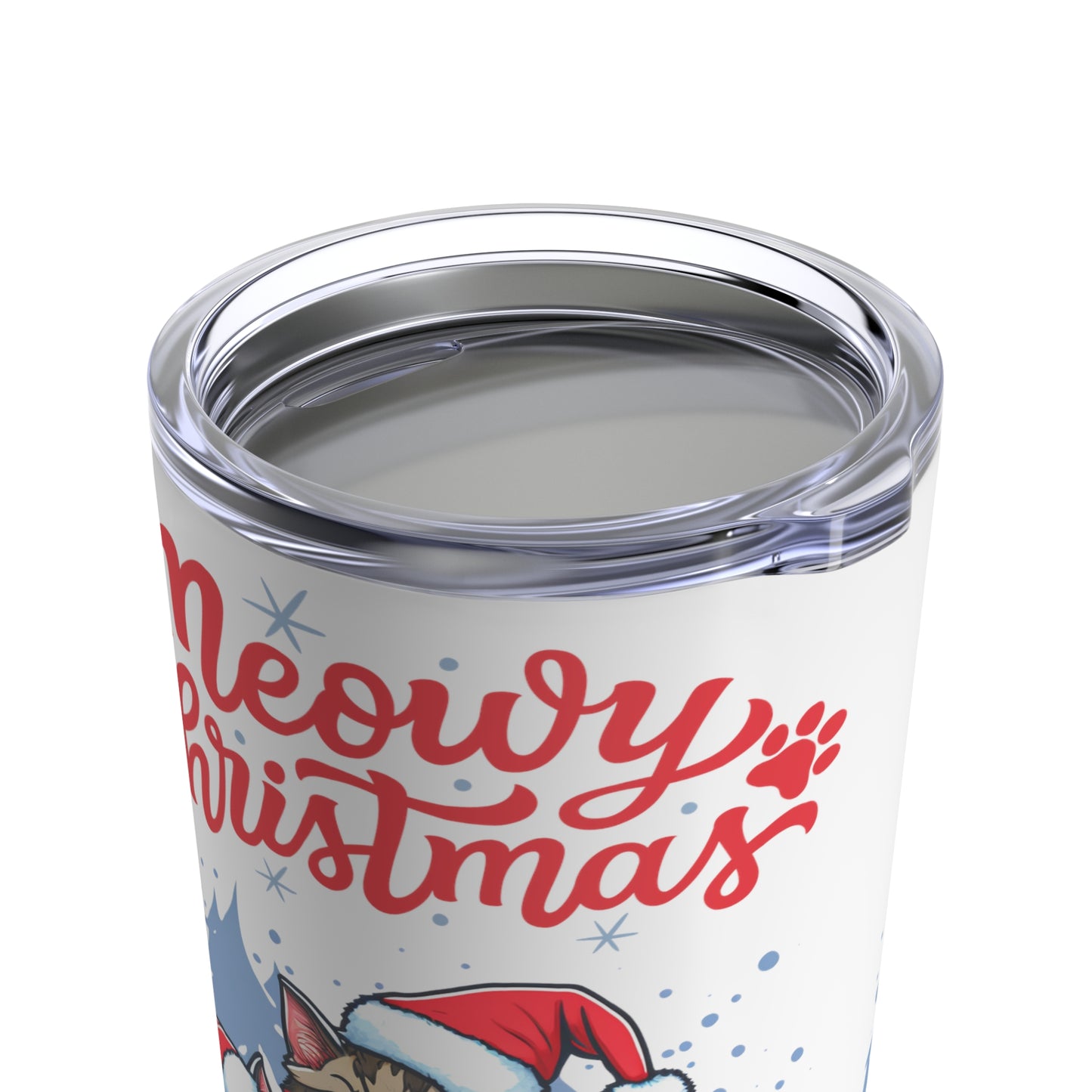 Cat lover Christmas gift Meowy Christmas tumbler Skinny Tumbler with Straw, 20oz gift for her gift for him Tumbler 20oz