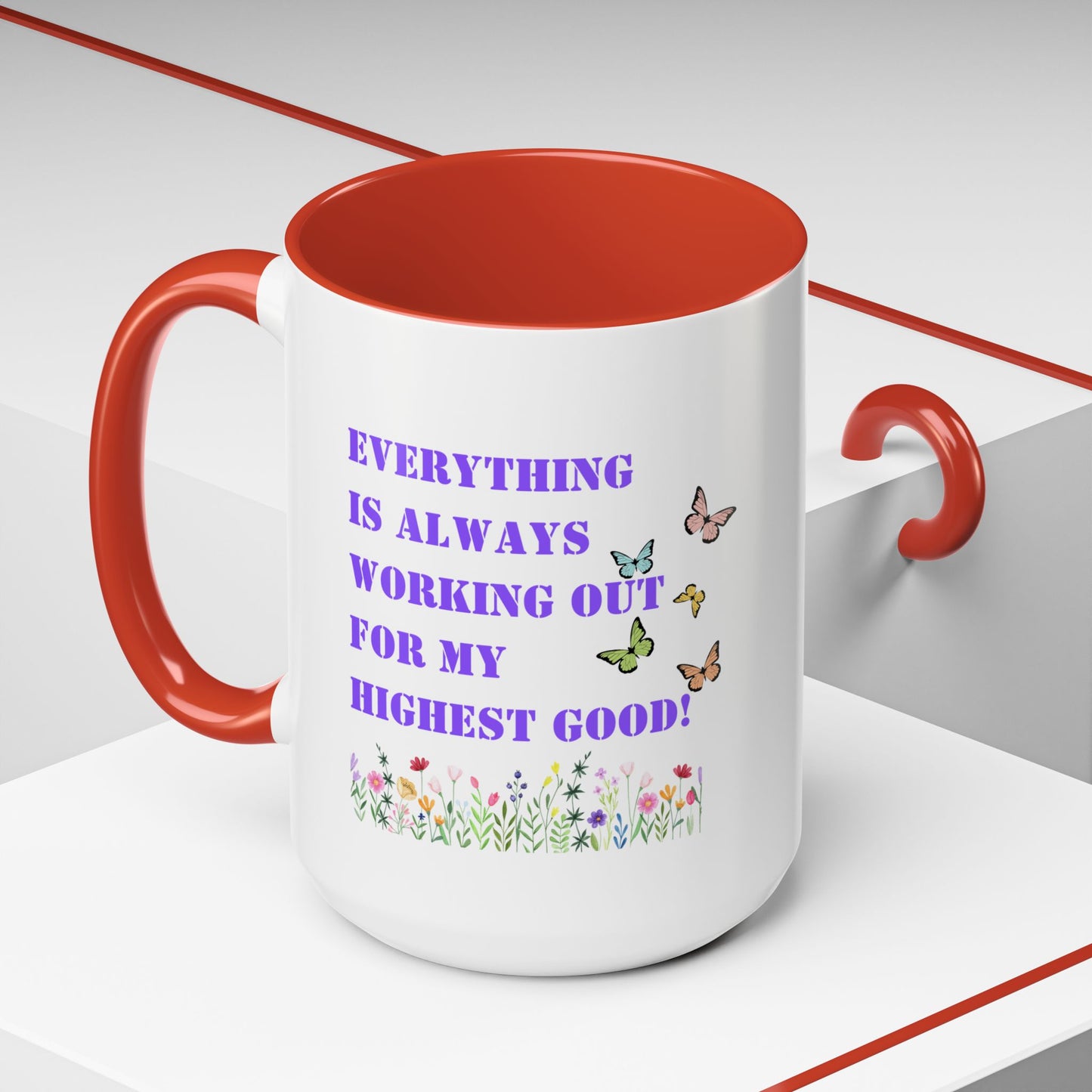 Everything is always working out for me mug Morning affirmation mug shining light mug Delulu mug Christmas gift for her gift for him bestie
