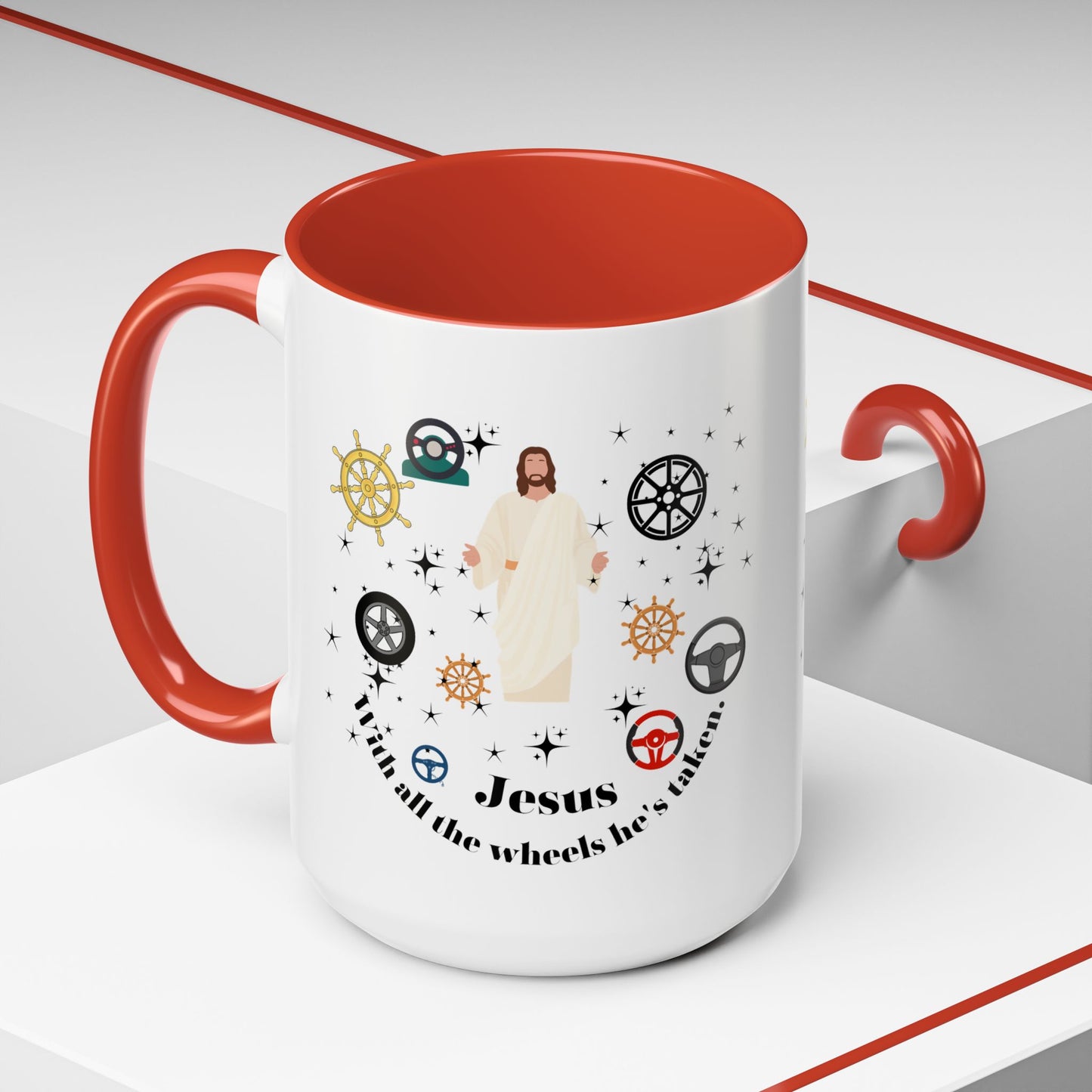 Funny Jesus mug Jesus take the wheel Radiate positivity mug Morning affirmation shining light Christmas gift for her gift for him bestiegift