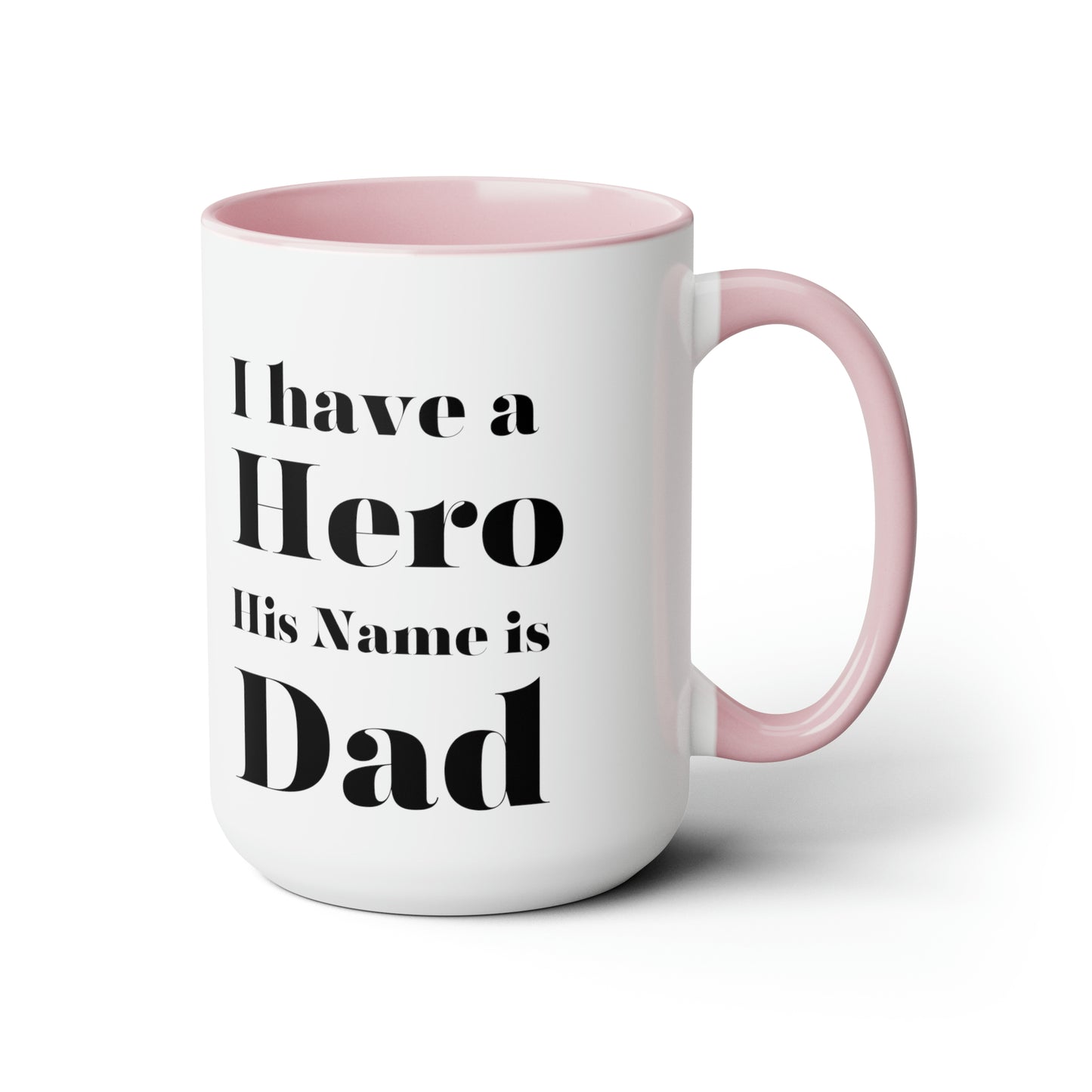 Hero dad mug love you dad Valentine's Day mug sister gift Coffee Mug pregnancy reveal gift heart mug gift for her Mug wife Coffee tea 15oz