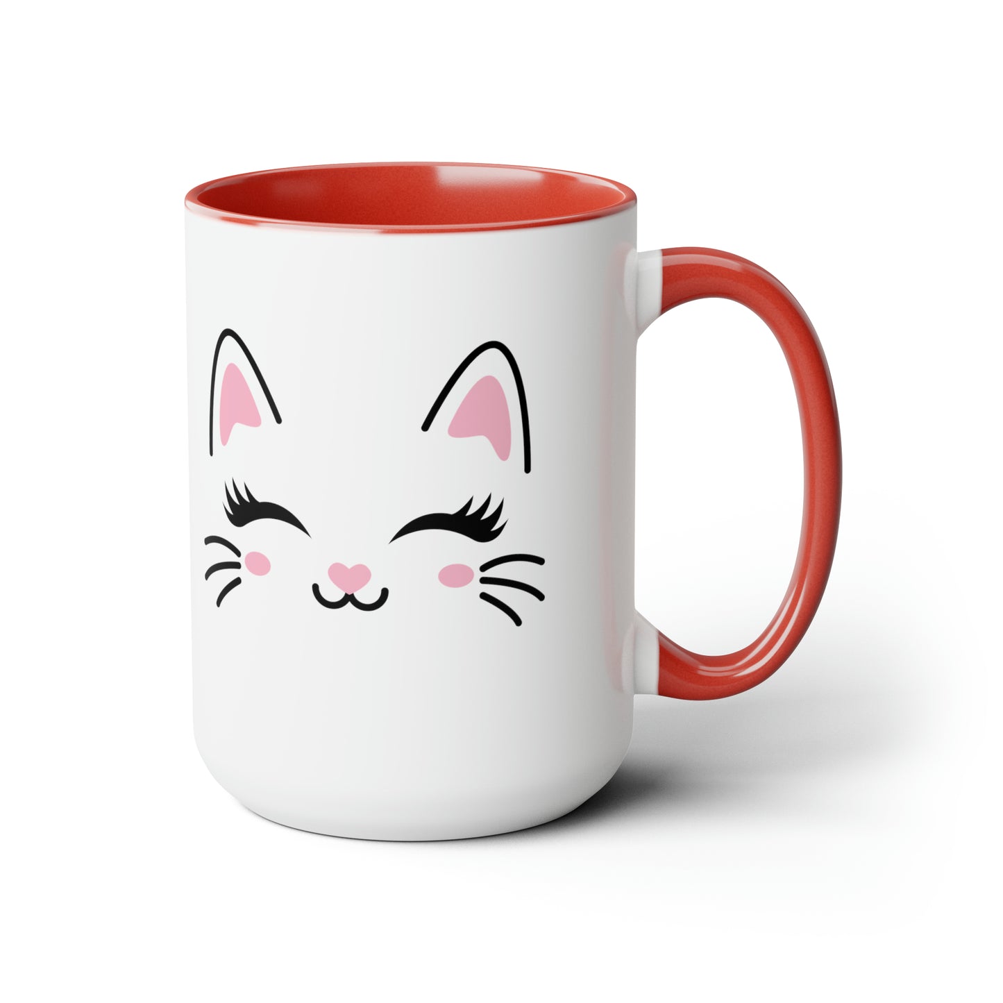 Cute cat face mug Christmas mug gift for mom gift mug Floral mug gift for her Mug funny gift for wife Coffee Mugs Christmas gift 15oz