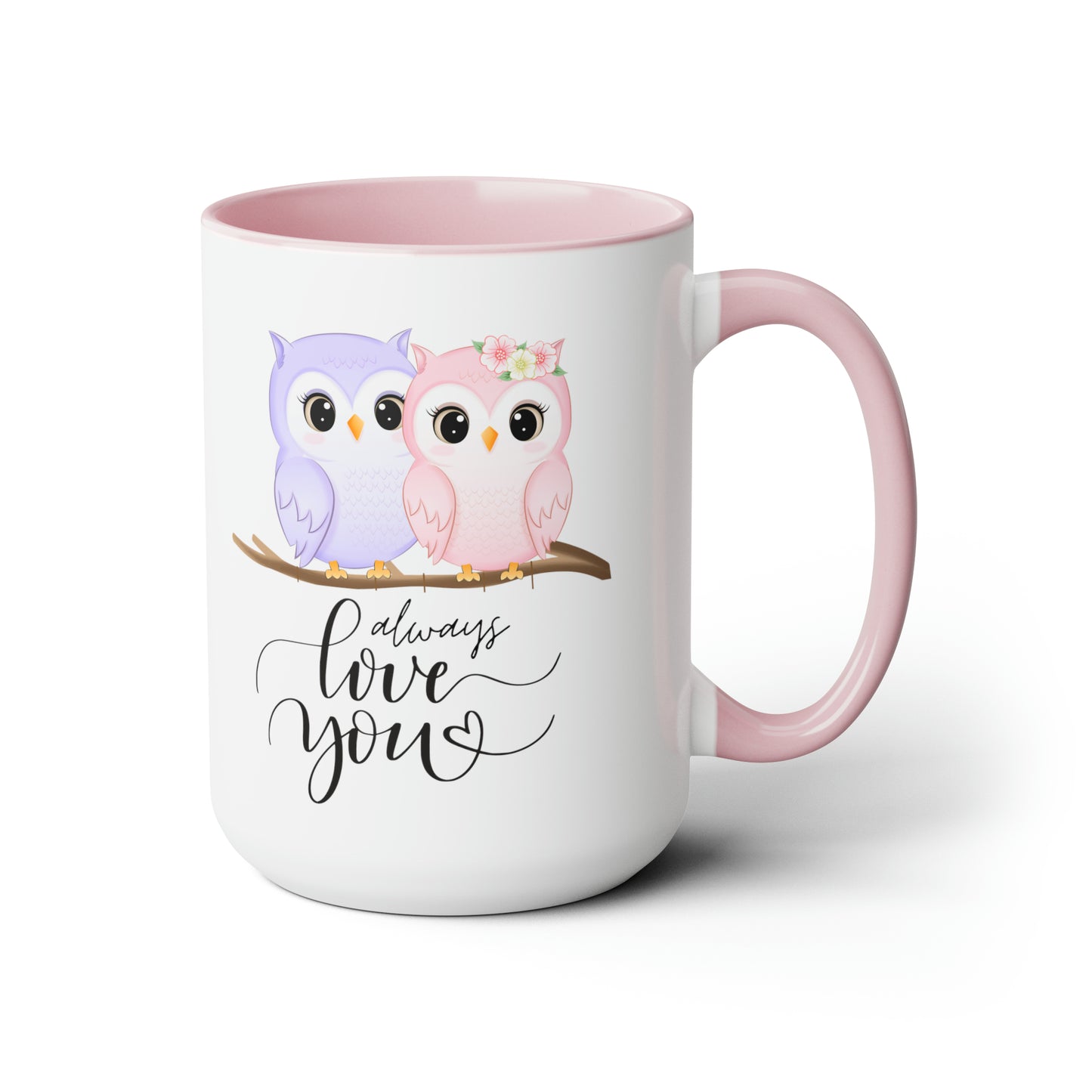 Owl always love you Valentine's Day mug sister gift Coffee Mug pregnancy reveal gift heart mug gift for her Mug wife Coffee tea 15oz
