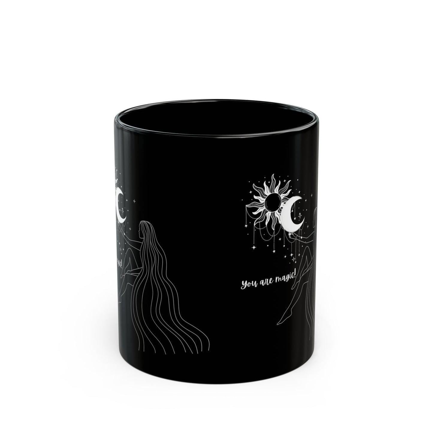 You are Magic mug spiritual mug Witchy gift manifesting mug moon gift moon lady things mug I like spooky funny gift best friend gift Christmas BlackMug(11oz,15oz)