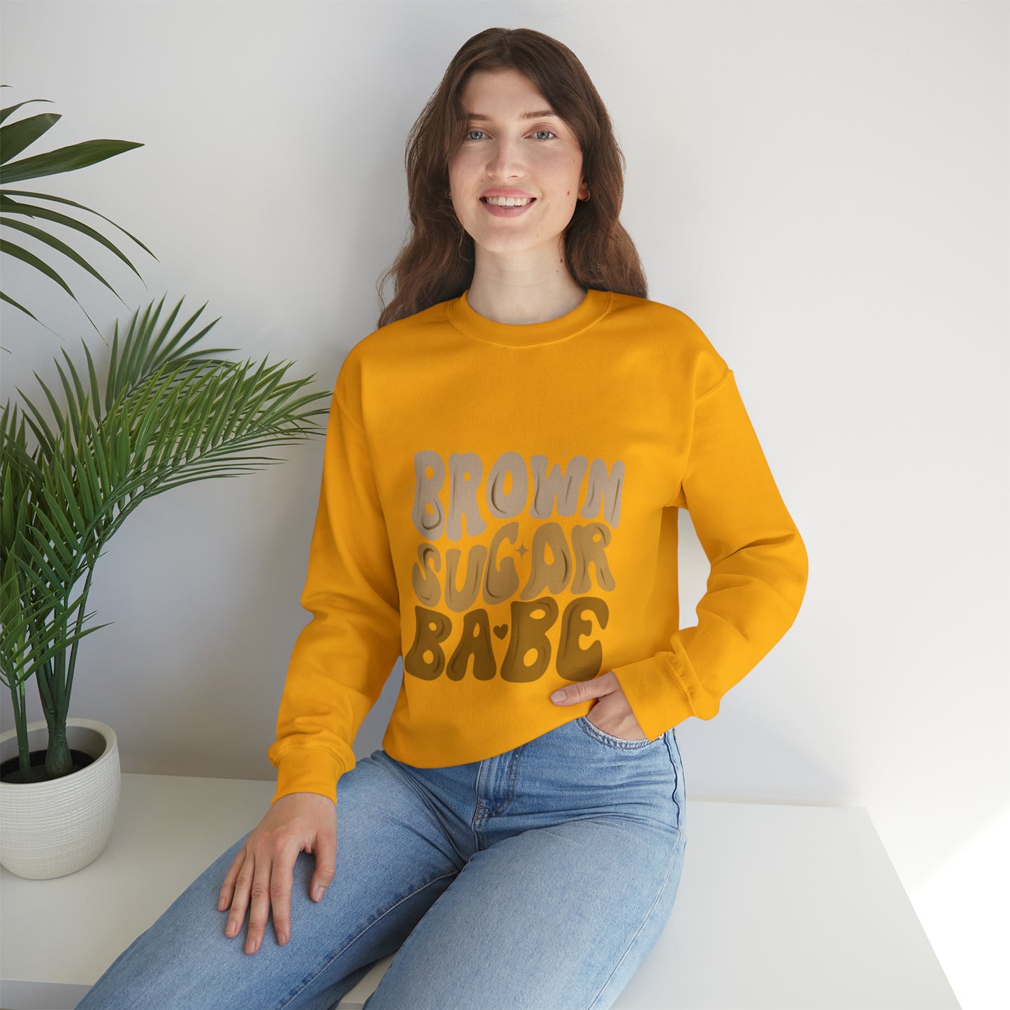 Brown Sugar Babe sweatshirt, Brown Beauty shirt, Birthday gift for her, Melanin sweatshirt, Unisex Heavy Blend Crewneck Sweatshirt