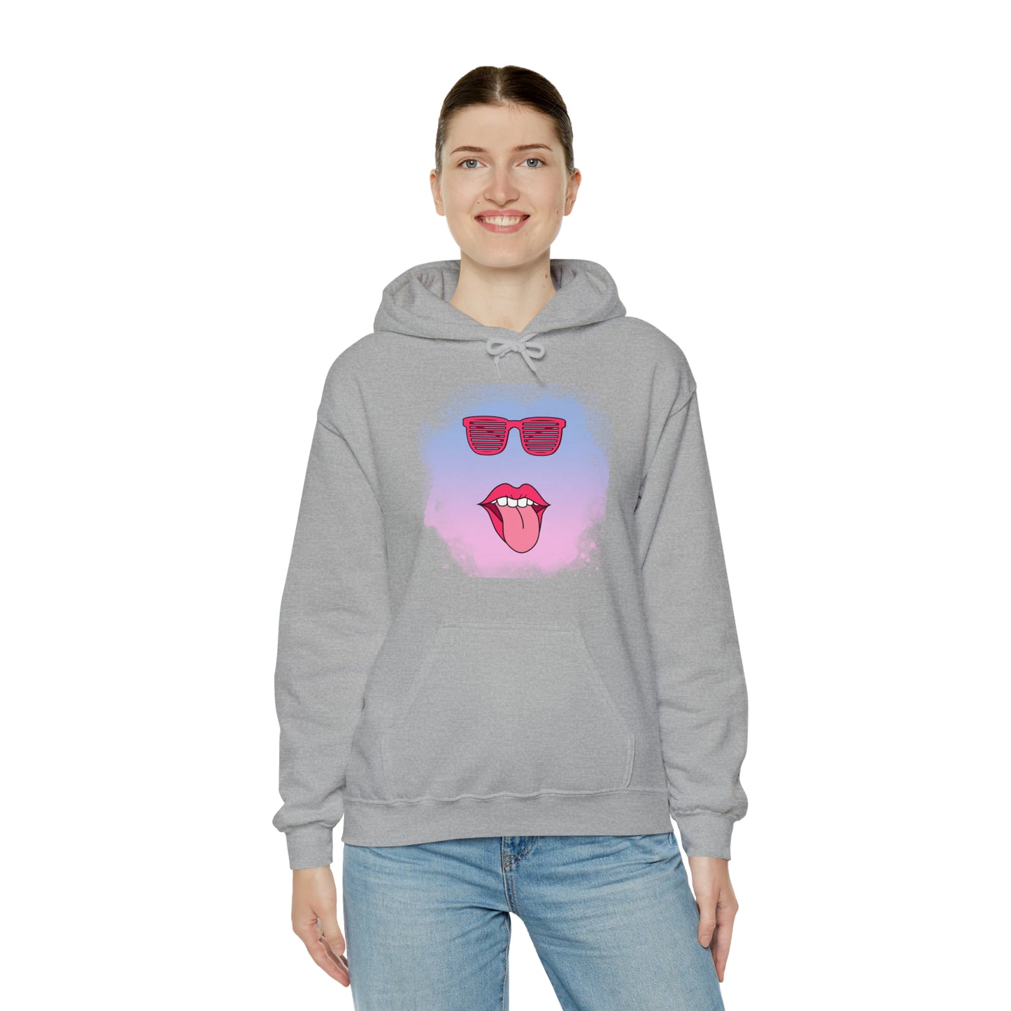 Lip Sunglasses Hoodie, Bubble Gum kiss Hoodie, Fun Summer shirt, Birthday gift for her, Galantine gift for her,best friend gift, vacation