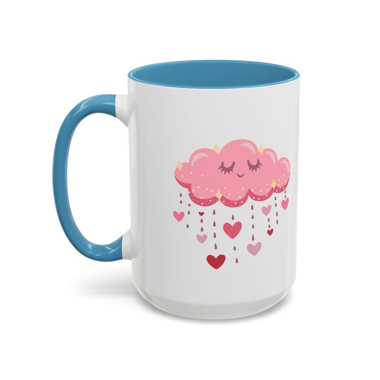 Happy pink cloud mug pink hearts mug Valentines day mug Galantines day Bestie giftforher gift tea Mug Coffee Gift for Mom vday gift girlboss