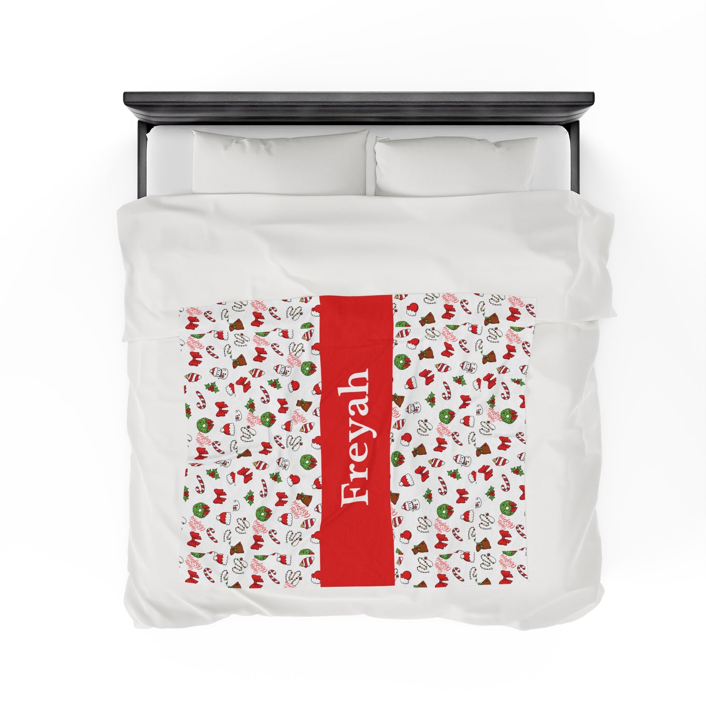 Christmas Blanket kids custom name christmas blanket Merry christmas personalized blanket Movie watching blanket Velveteen Plush Blanket