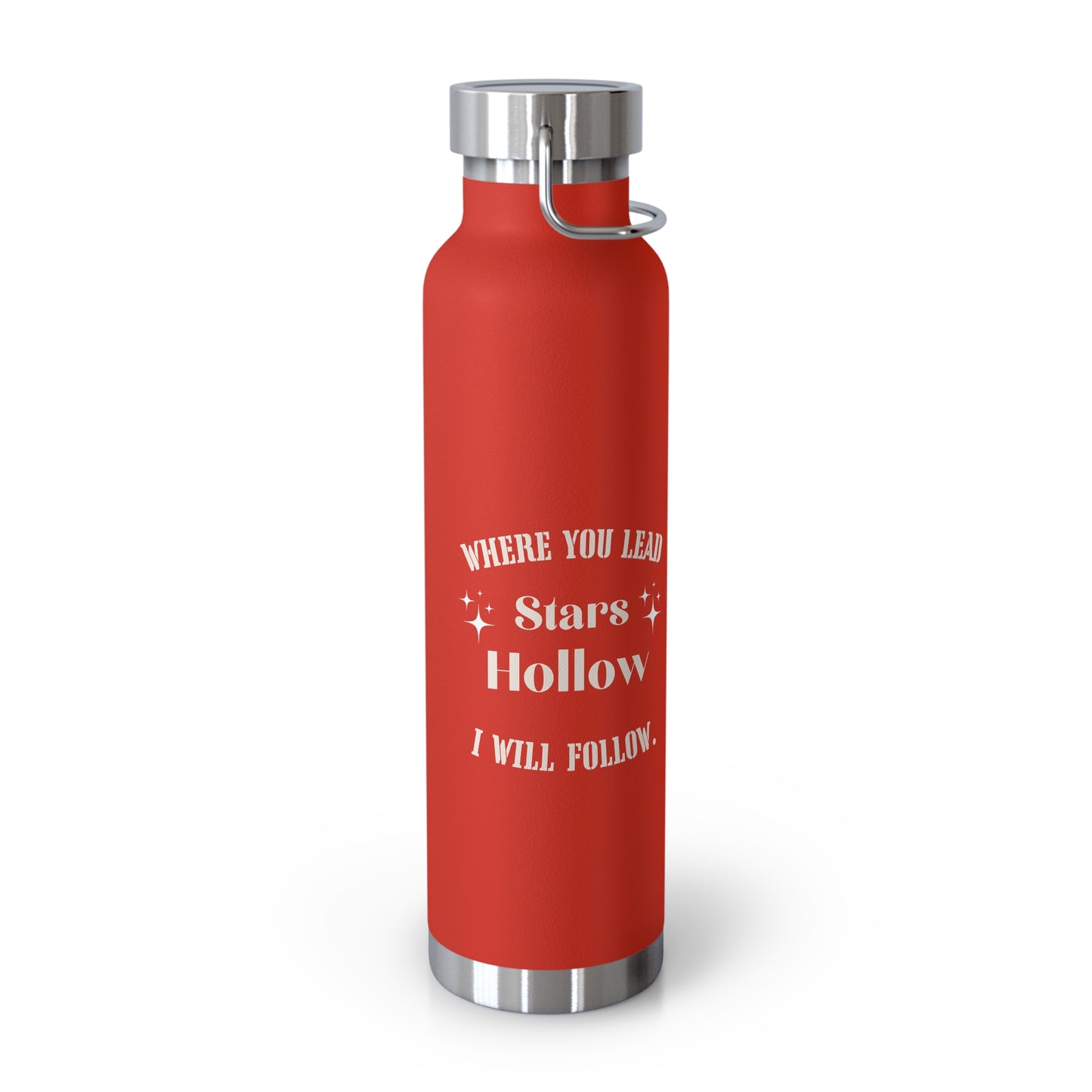 Where you lead i will follow stars hollo bottle Inspirational Travel Mug - Copper Vacuum Insulated Bottle, 22oz - Perfect for Coffee Lovers, Gifts for Friends, Travel Companion, Outdoor