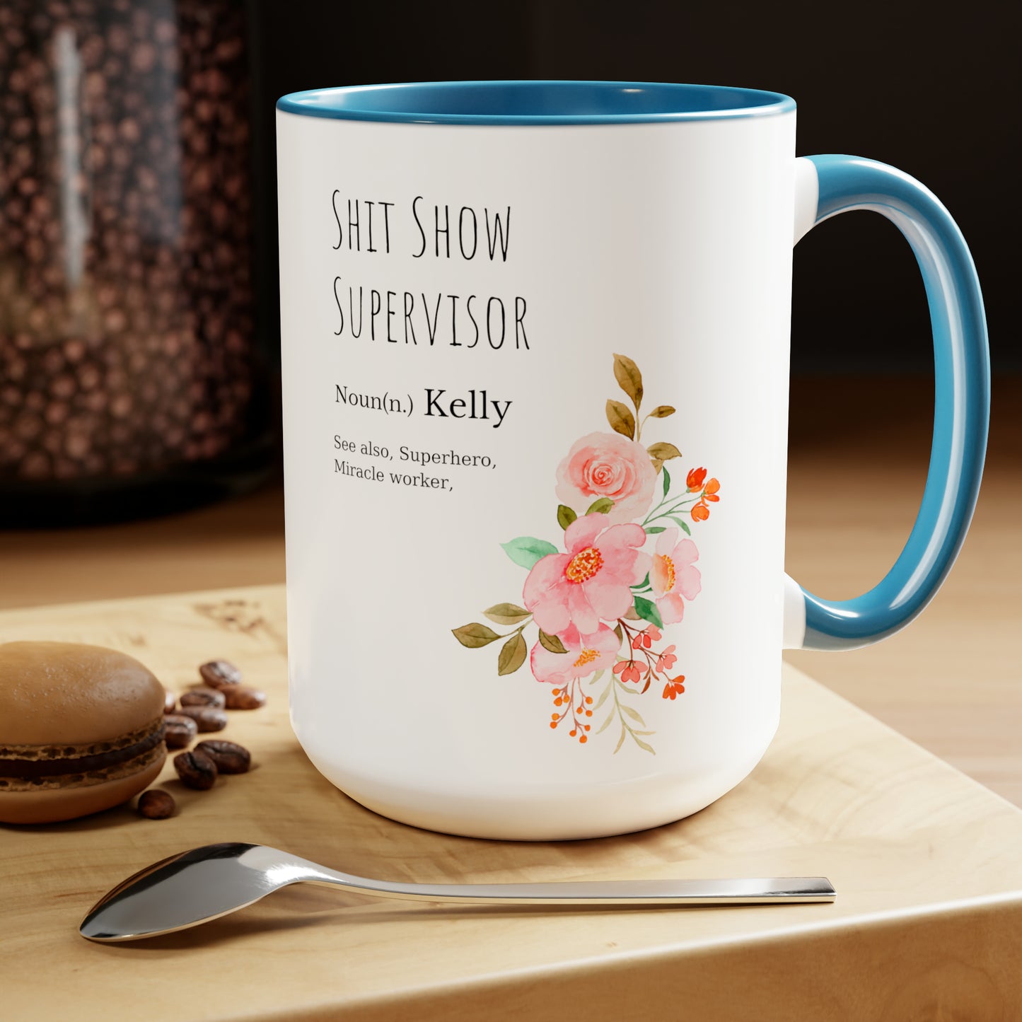 Shit Show Supervisor mug Coffee Mug coworker gift mug Floral mug gift for her Mug funny gift for wife Coffee Mugs tea Christmas gift 15oz