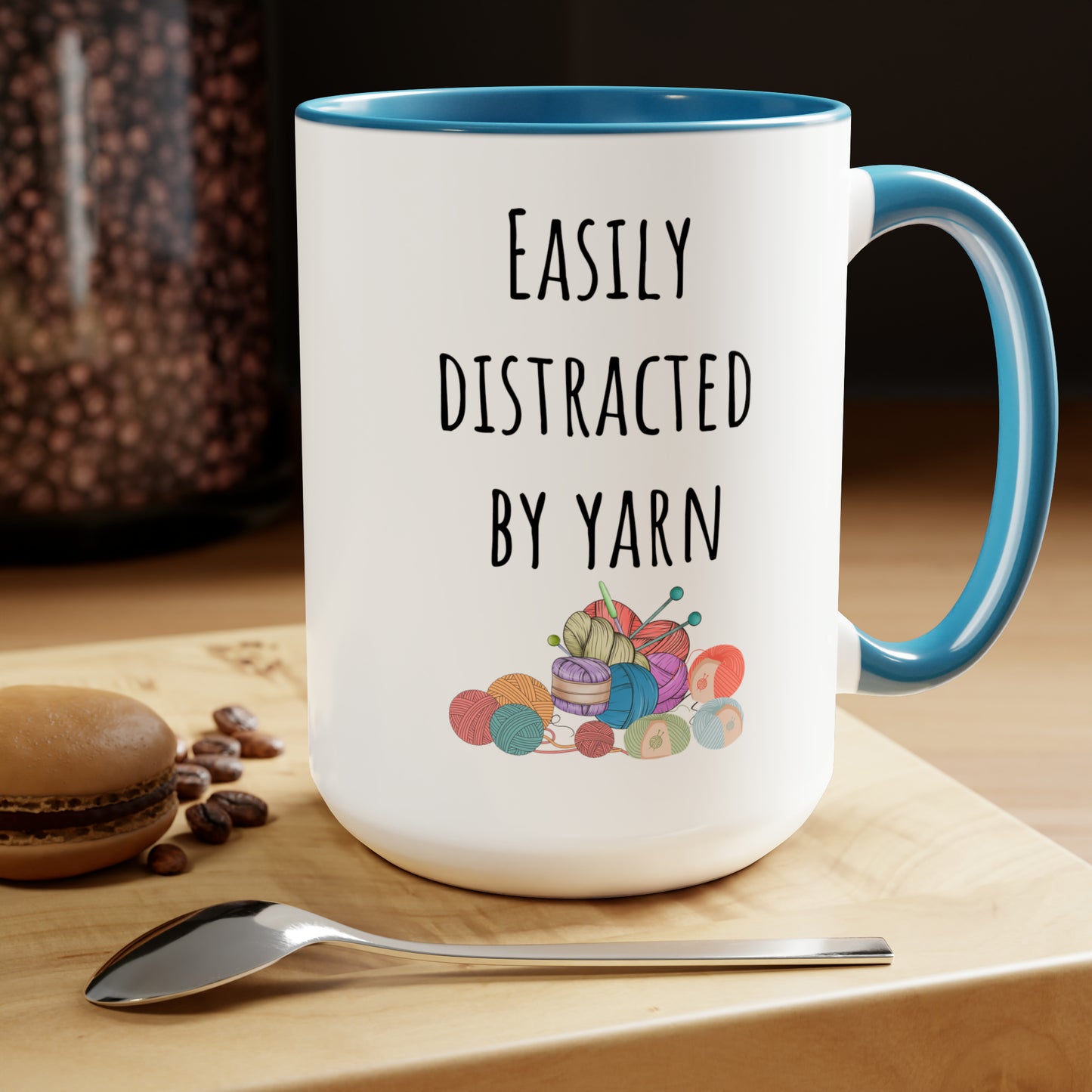 Easily distracted by yarn mug Supervisor mug Floral mug gift for her Mug funny gift for wife Coffee Mugs tea Christmas gift 15oz