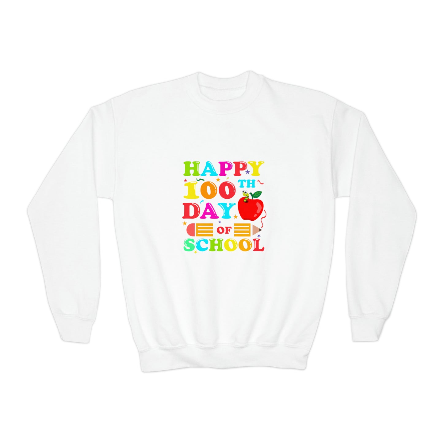 100 days of school sweater kid Christmas gift sweater youth sweatshirt  Christmas Youth Crewneck Sweatshirt