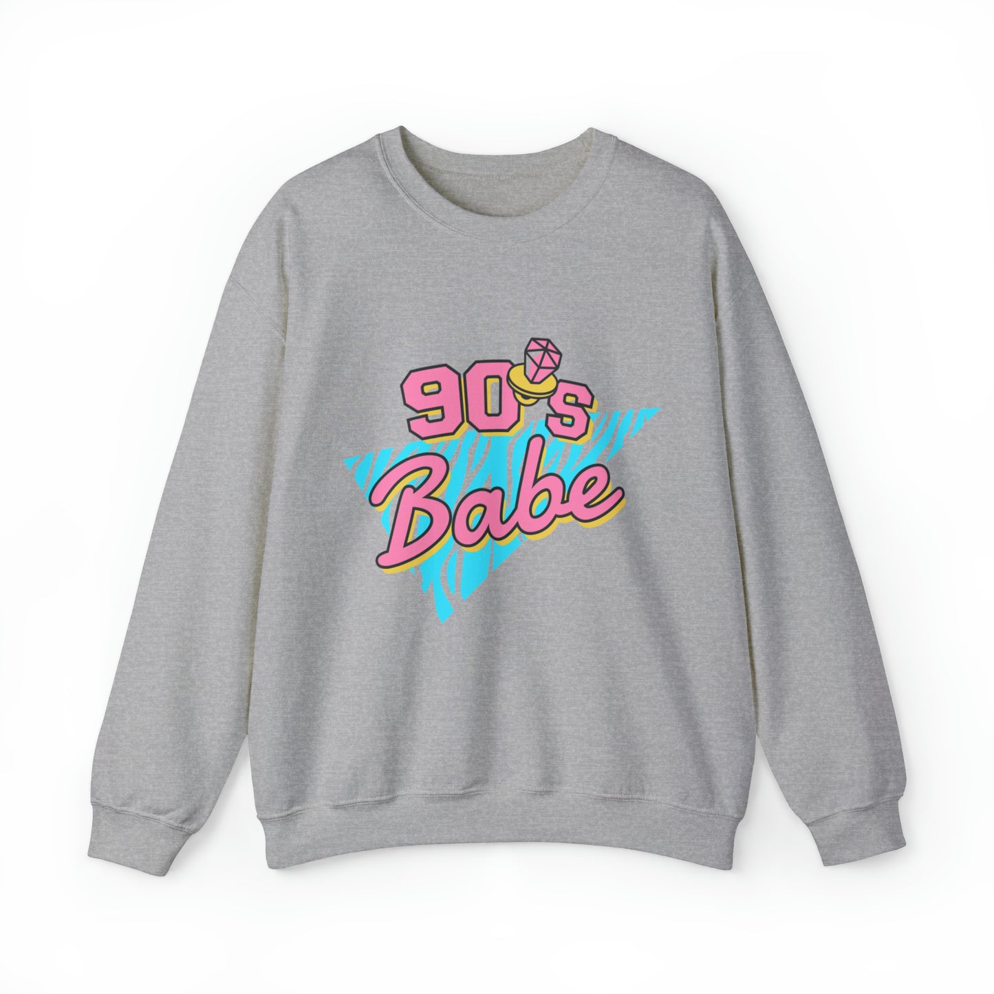 90's Babe Sweatshirt, Pink blue shirt, Unisex Heavy Blend Crewneck Sweatshirt
