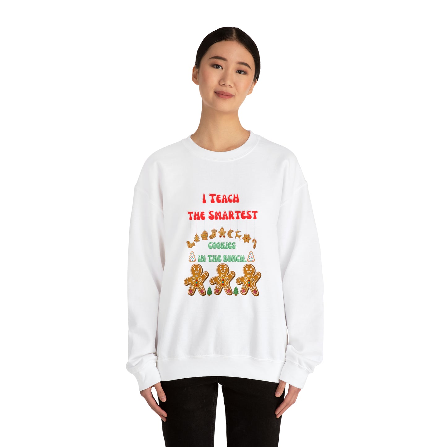 Smartest cookies sweater teacher Christmas sweater Christmas gingerbread cookies house sweatshirt Bright teacher Christmas gift for her