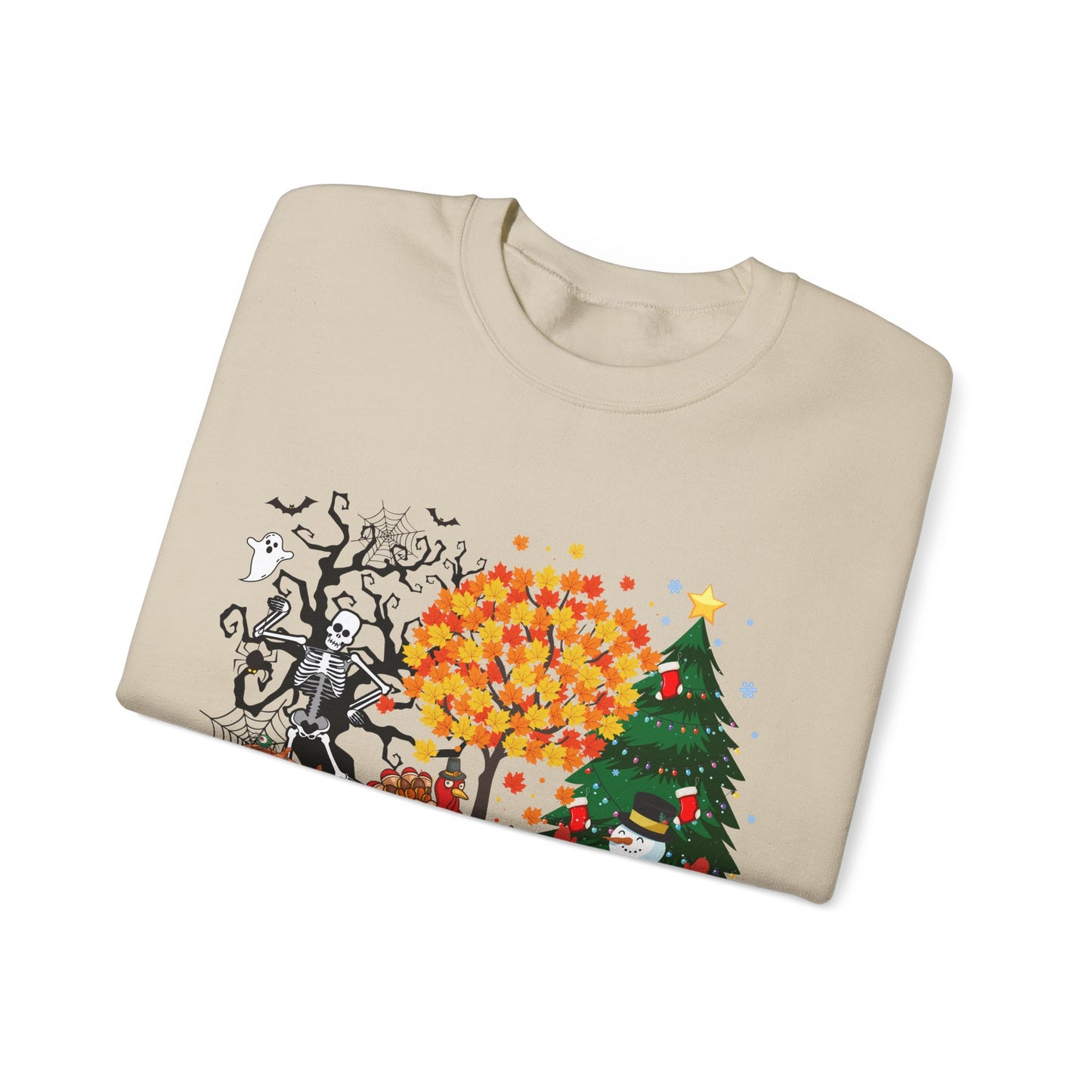 Happy Hallothanksmas Sweatshirt Halloween Gift For Women Christmas Sweatshirt Cute Halloween Sweater Colorful Halloween Sweatshirt christmas