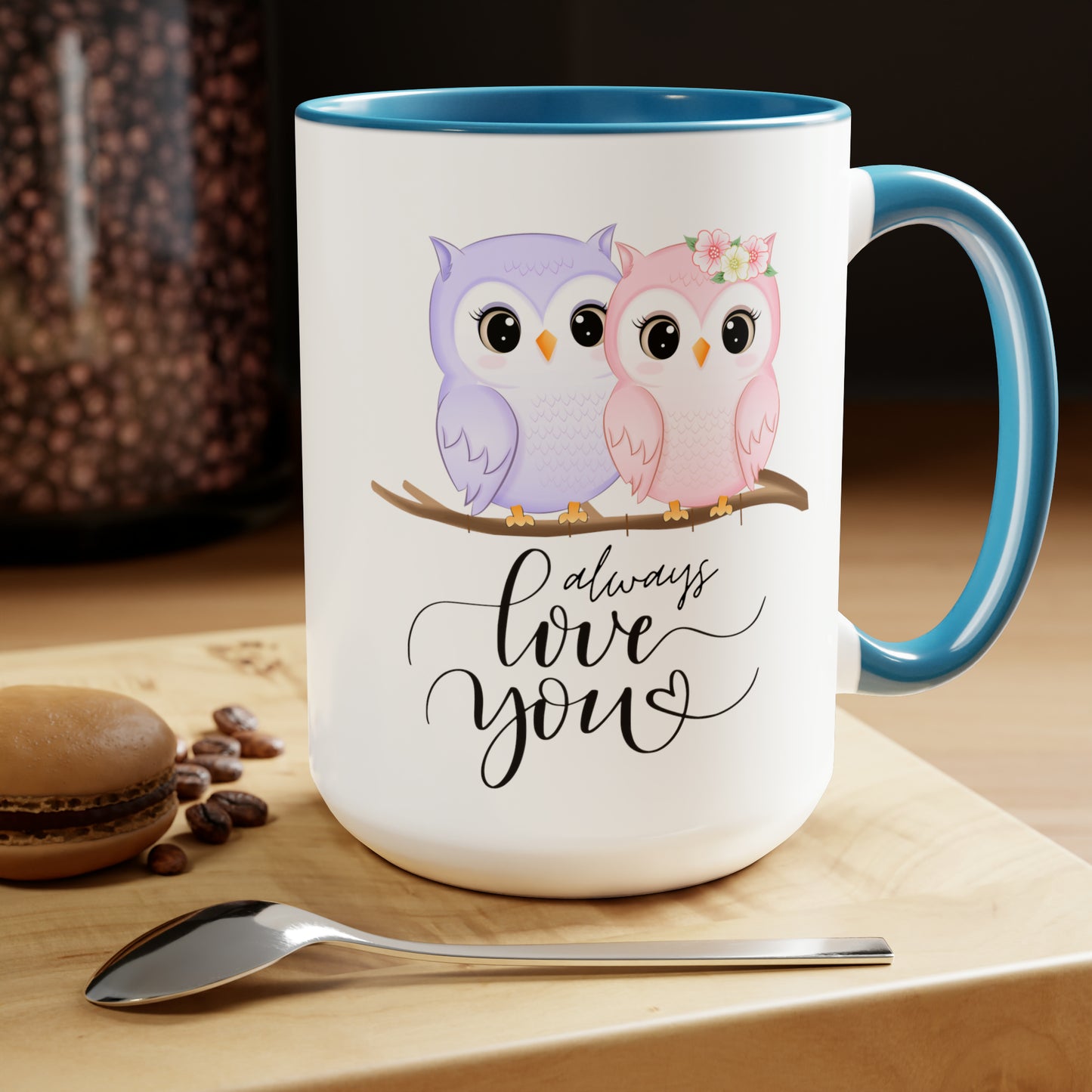 Owl always love you Valentine's Day mug sister gift Coffee Mug pregnancy reveal gift heart mug gift for her Mug wife Coffee tea 15oz