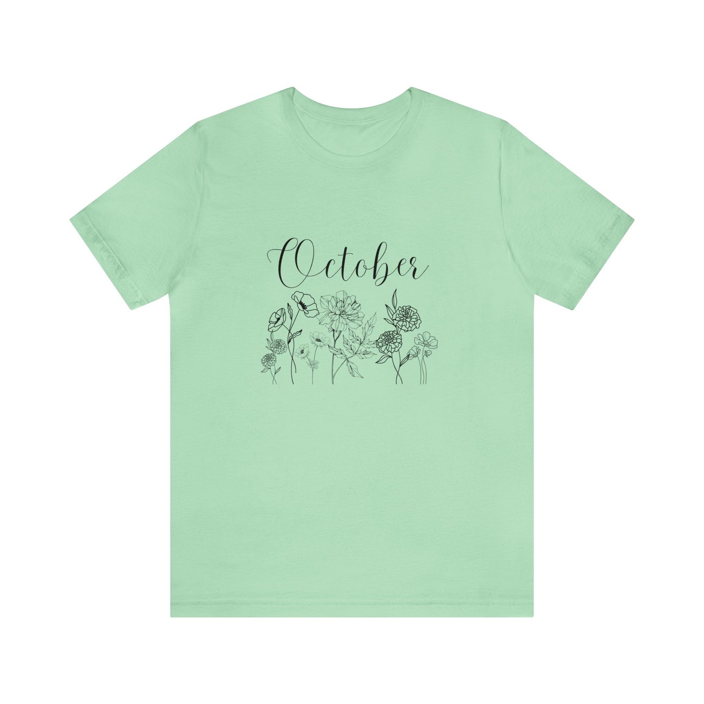 October birthday shirt birthday tee month flower shirt gift for her gift for him best friend gift christmas gift