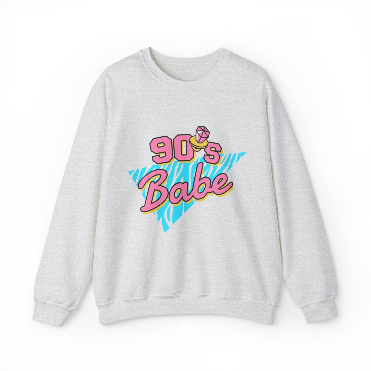 90's Babe Sweatshirt, Pink blue shirt, Unisex Heavy Blend Crewneck Sweatshirt