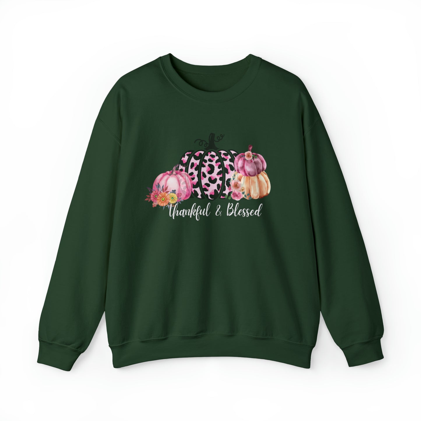 Thankful and blessed Sweatshirt thanksgiving sweater gift for her women's sweater best friend gift Christmas gift pink pumpkin