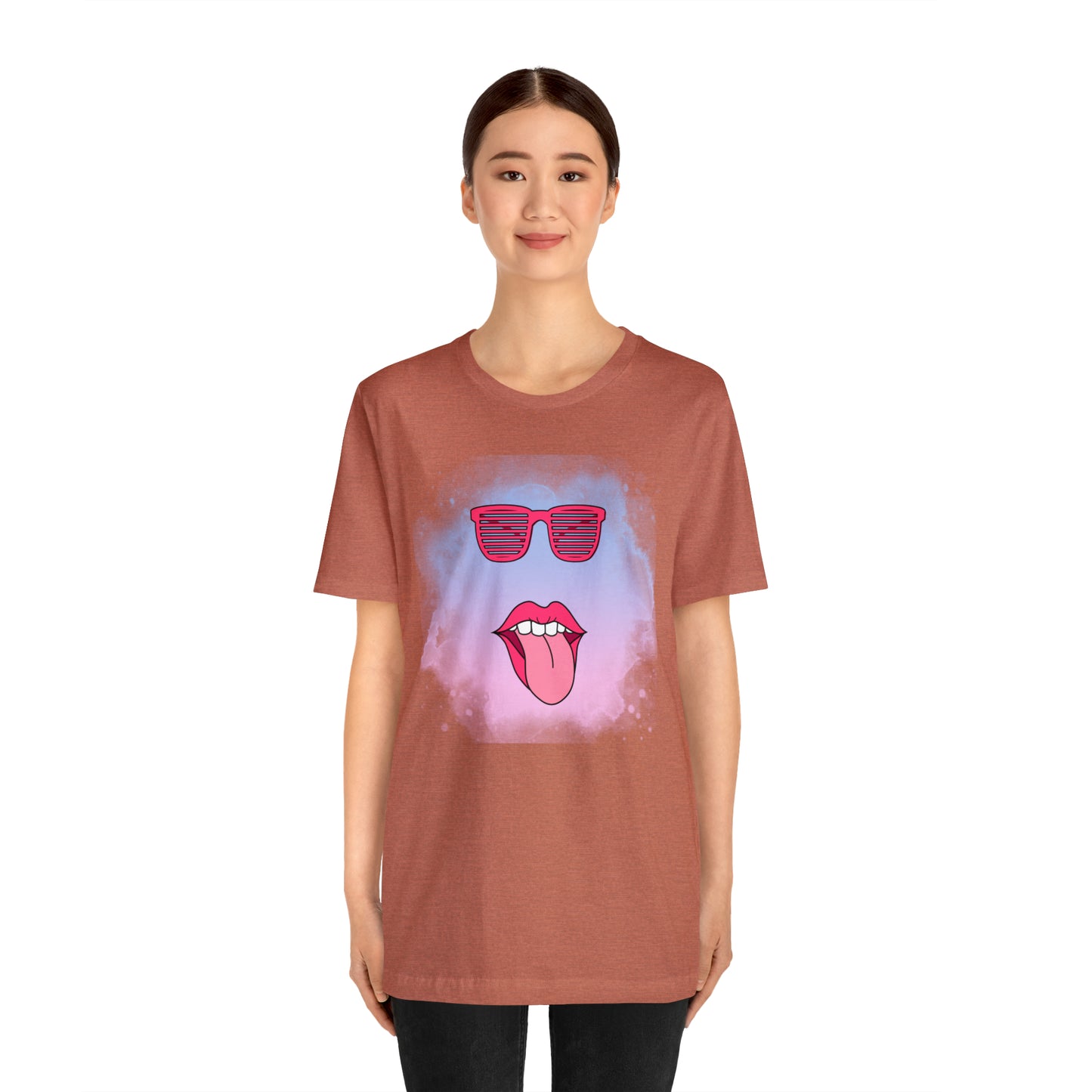 Lip Sunglasses t-shirt, Bubble gum kiss shirt,Pink Gum Shirt,Galantine gift travel shirt,best friend trip,girls vacation trip, Unisex Jersey