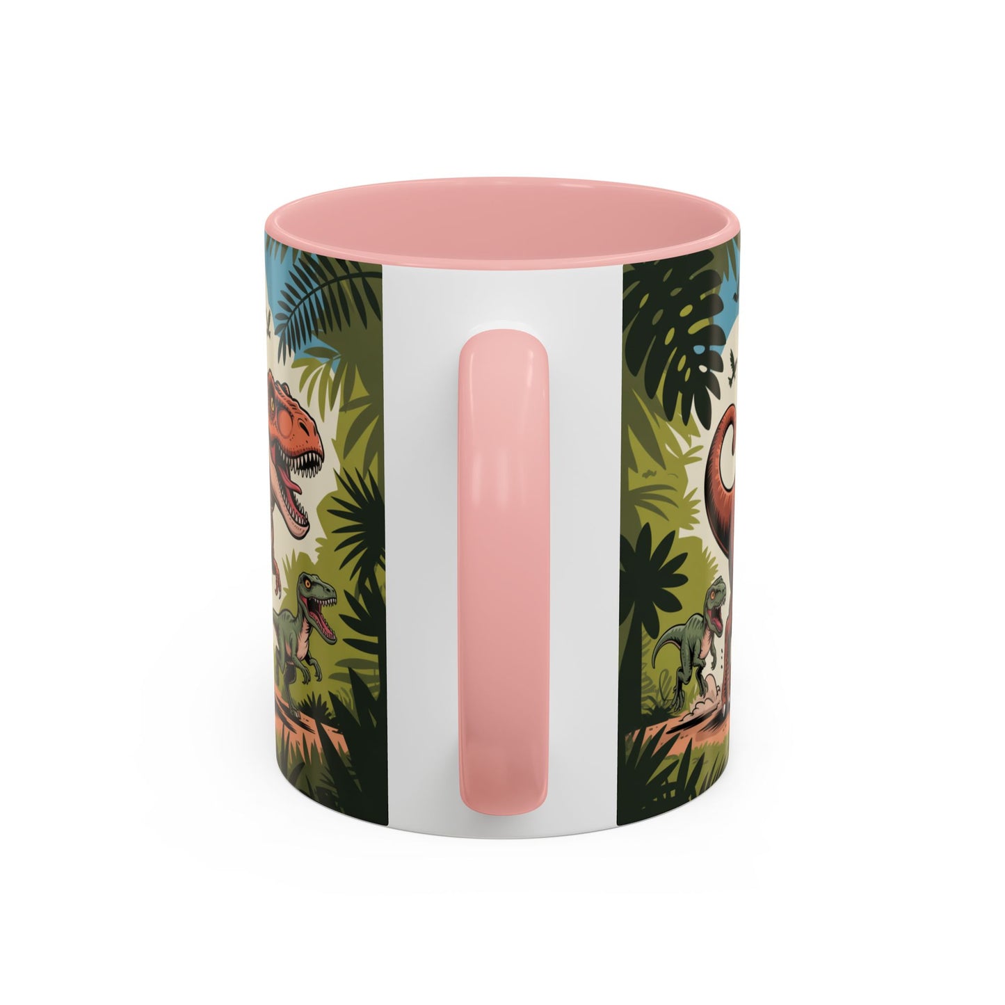 Orange cat riding a T-rex mug Funny cat lover Mug Cat Raptors the jungle mug Gift for cat dinosaur lover mug Cat lady gift Cat mom Christmas