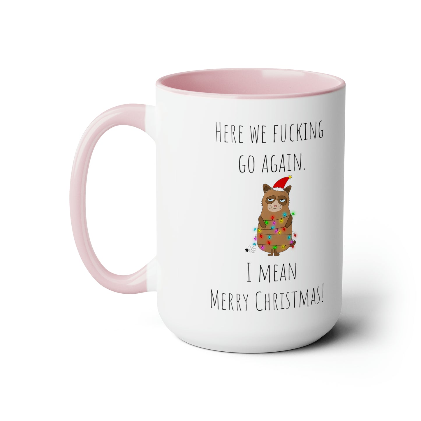 Grumpy cat Christmas mug Coffee Mug lover party gift mug Floral mug gift for her Mug funny gift for wife Coffee Mugs tea Christmas gift 15oz