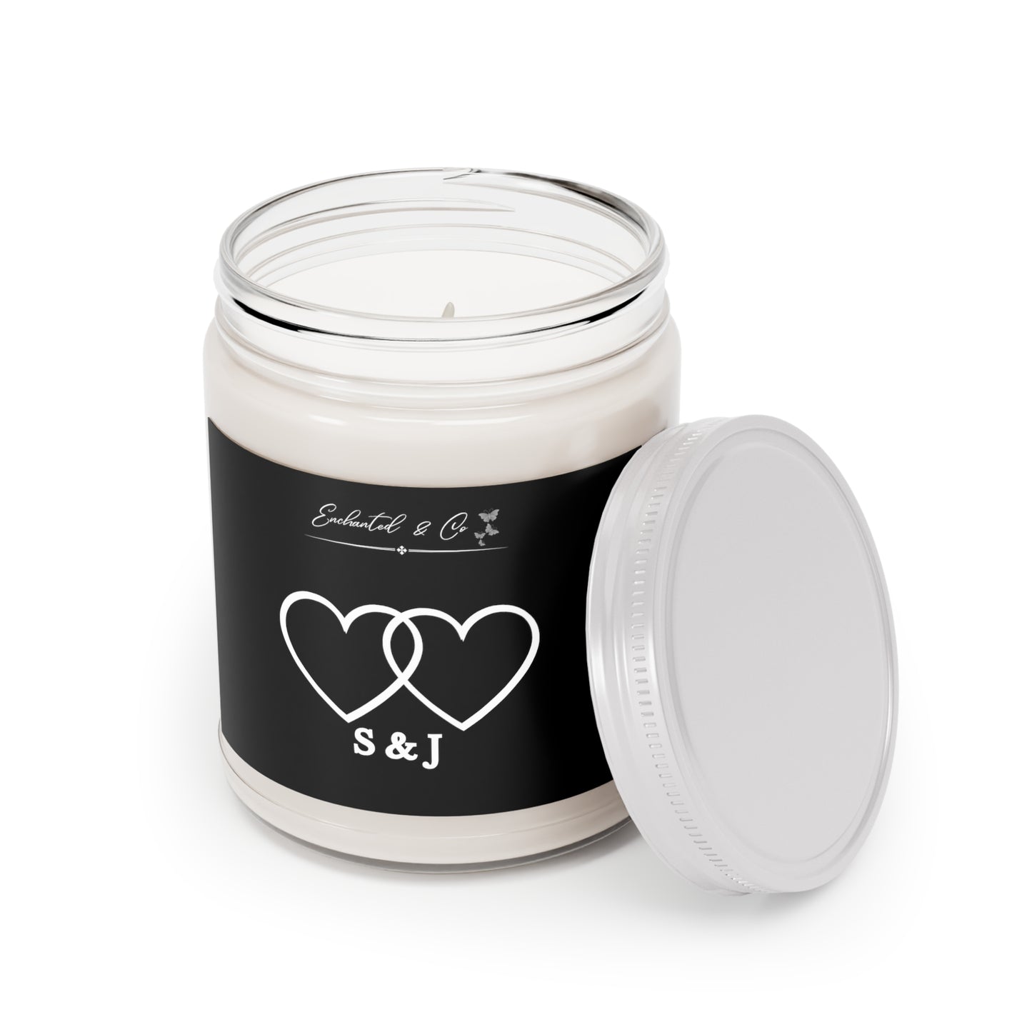 Couples initials hearts candle engagement gift valentines Day gift bestie gift birthday gift for her  candle best friend gift