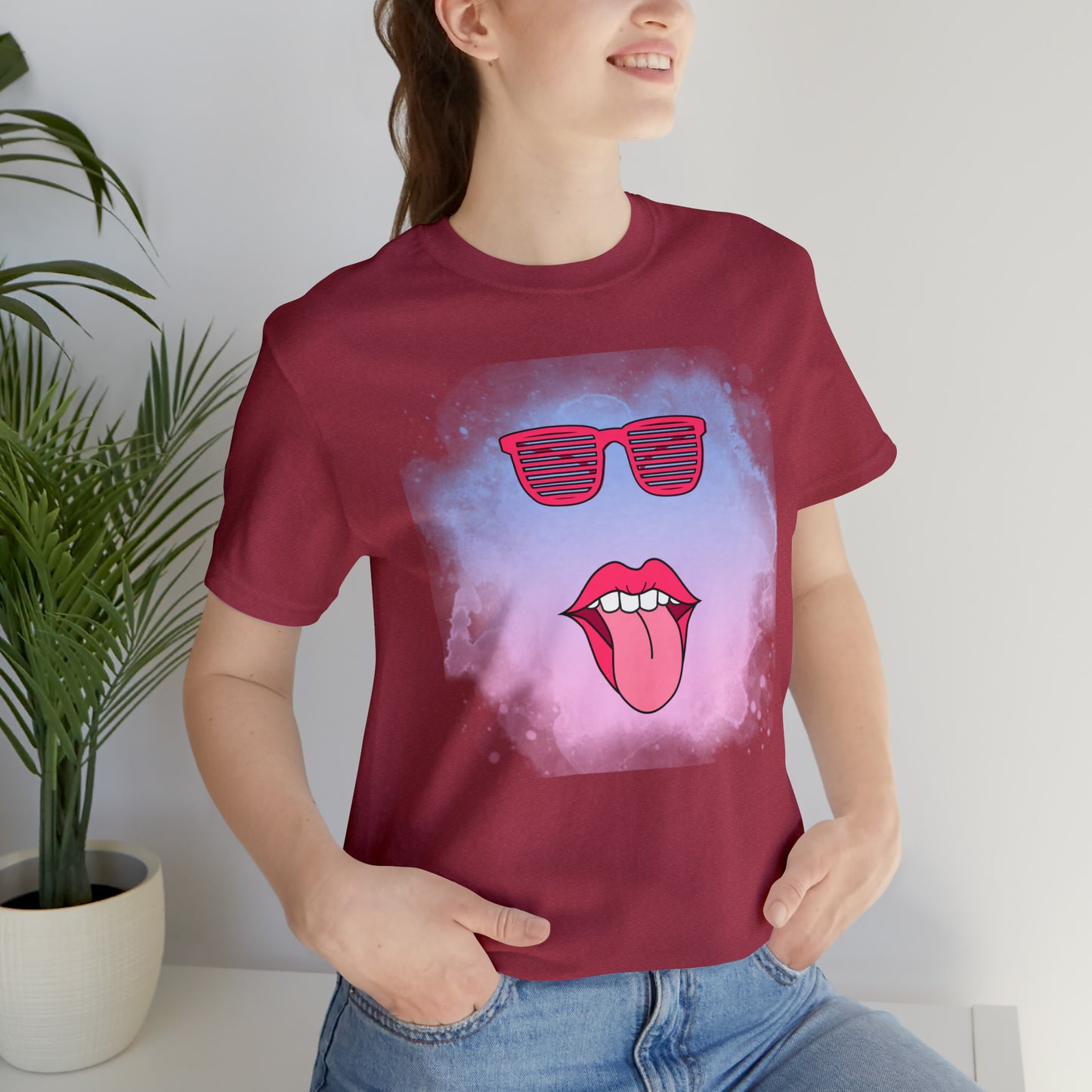 Lip Sunglasses t-shirt, Bubble gum kiss shirt,Pink Gum Shirt,Galantine gift travel shirt,best friend trip,girls vacation trip, Unisex Jersey