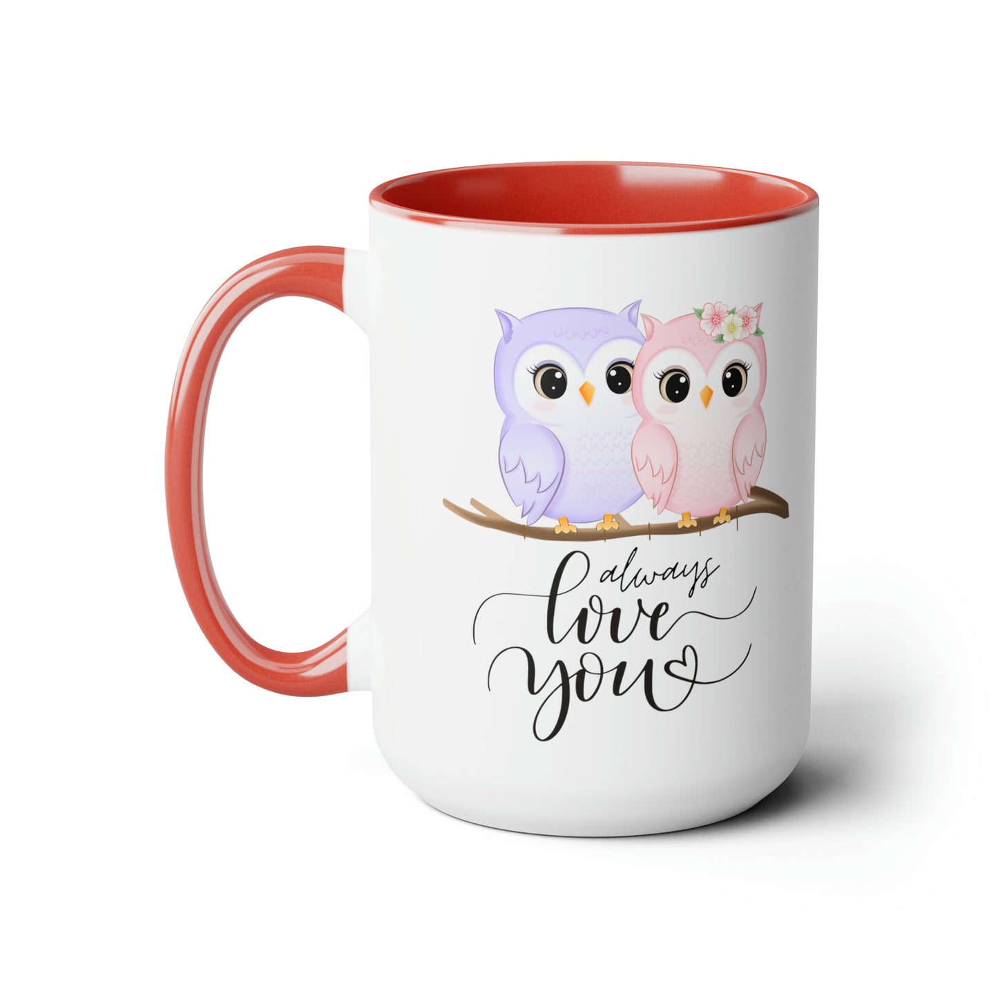 Owl always love you Valentine's Day mug sister gift Coffee Mug pregnancy reveal gift heart mug gift for her Mug wife Coffee tea 15oz