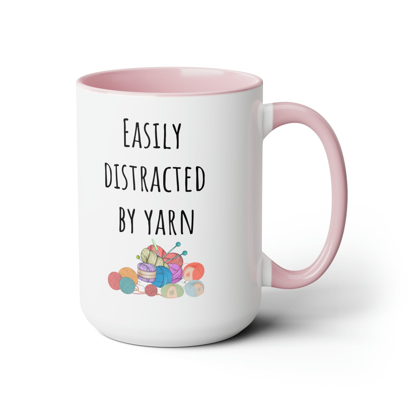 Easily distracted by yarn mug Supervisor mug Floral mug gift for her Mug funny gift for wife Coffee Mugs tea Christmas gift 15oz