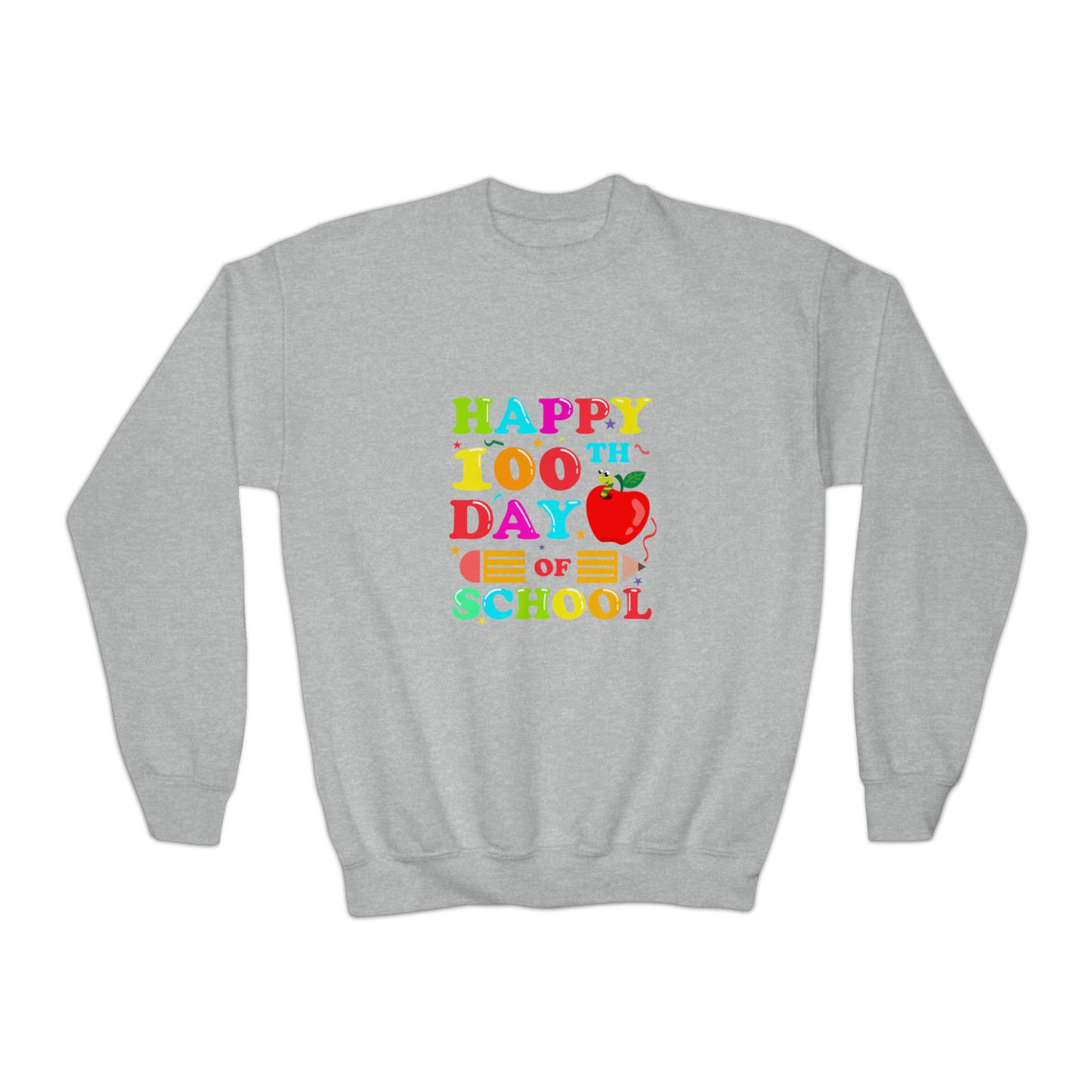 100 days of school sweater kid Christmas gift sweater youth sweatshirt  Christmas Youth Crewneck Sweatshirt