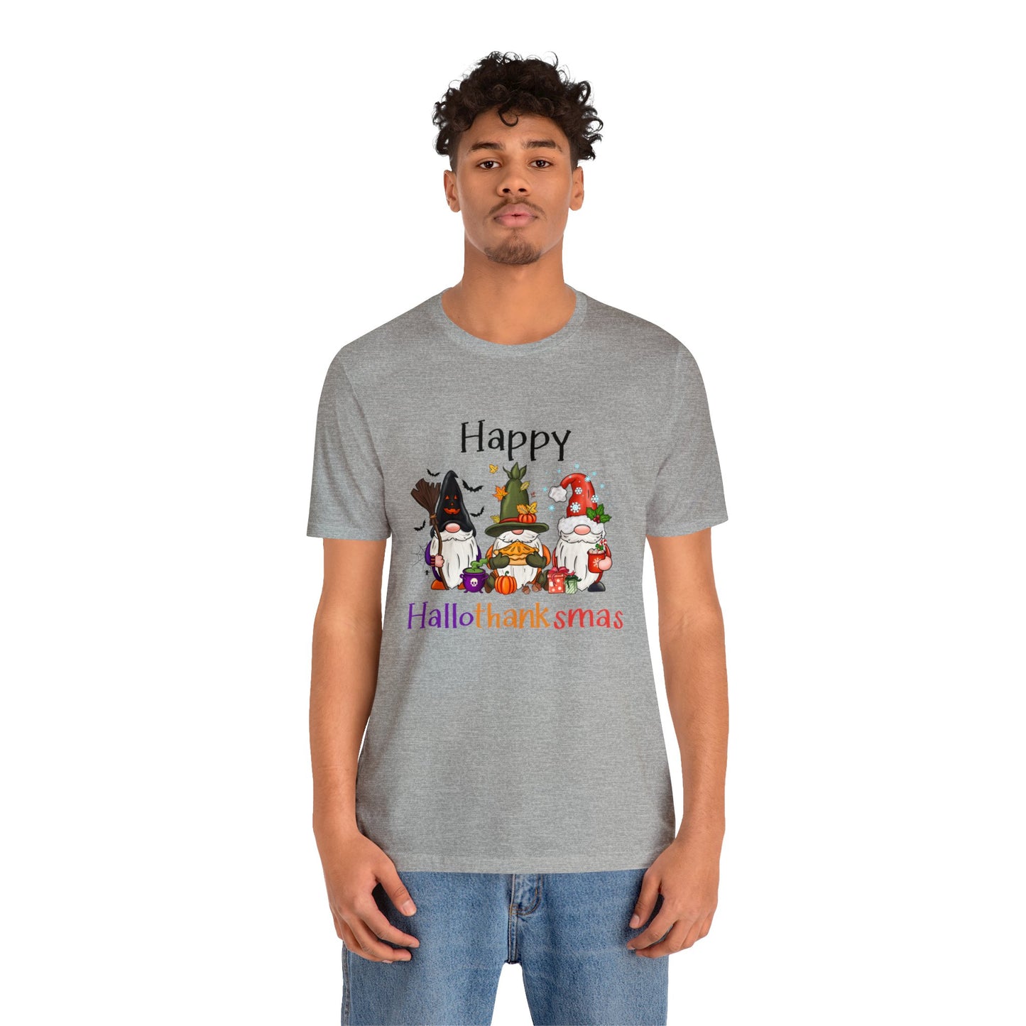 Gnomes lover gift gnomes Halloween shirt gift for her gift for him happy Hallothanksmas Shirt Unisex Tee Christmas gift Thanksgiving shirt