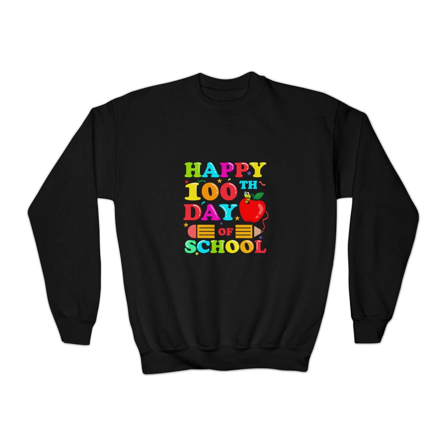 100 days of school sweater kid Christmas gift sweater youth sweatshirt  Christmas Youth Crewneck Sweatshirt