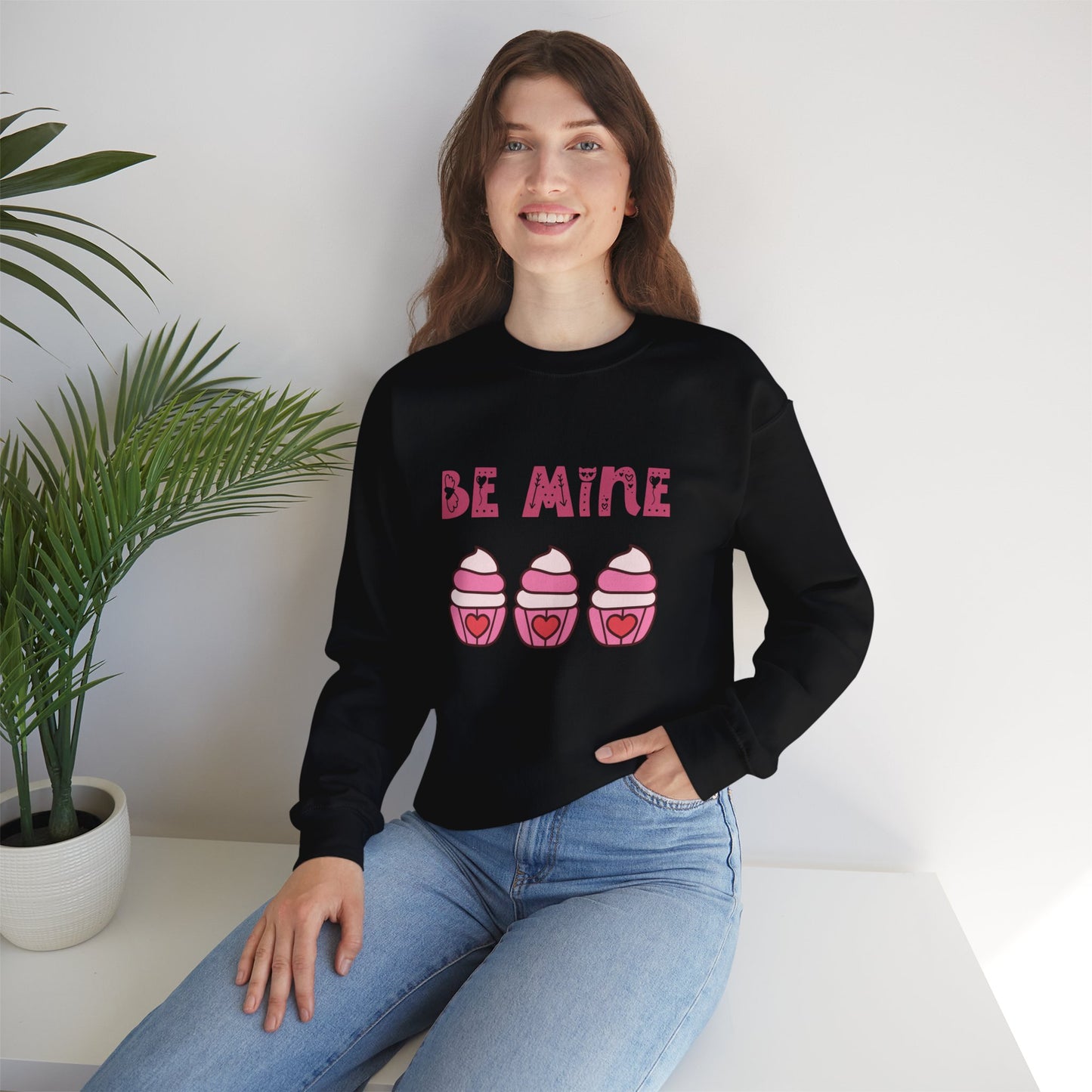 Be mine cupcake sweater valentines Day sweatshirt love sweater galentine's day gift best friend gift Unisex gift cupcake sweatshirt