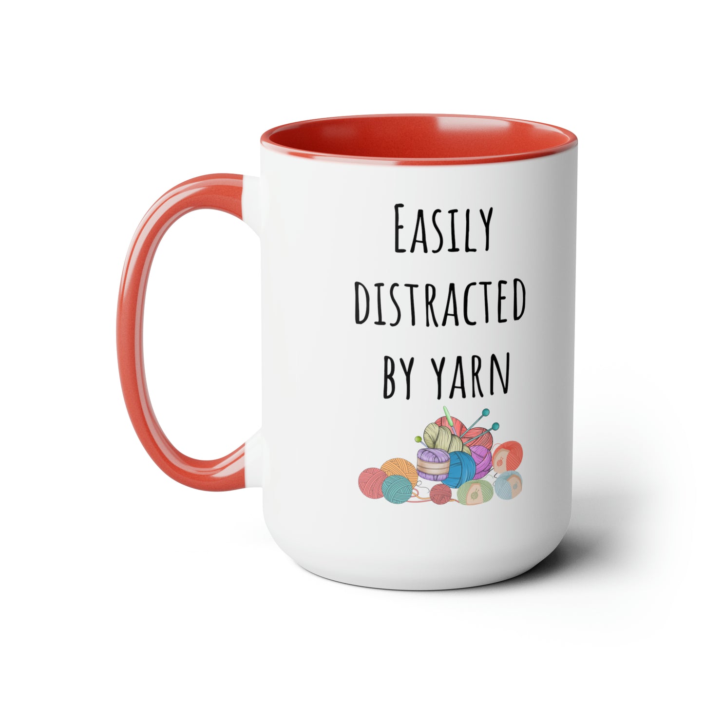 Easily distracted by yarn mug Supervisor mug Floral mug gift for her Mug funny gift for wife Coffee Mugs tea Christmas gift 15oz