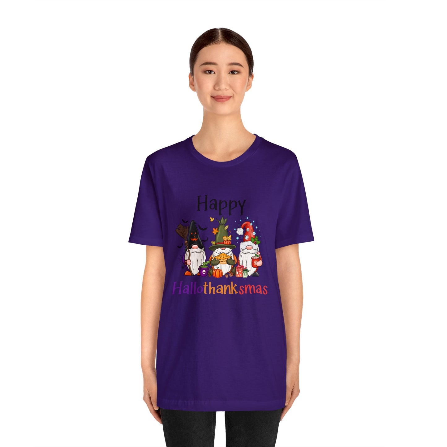 Gnomes lover gift gnomes Halloween shirt gift for her gift for him happy Hallothanksmas Shirt Unisex Tee Christmas gift Thanksgiving shirt