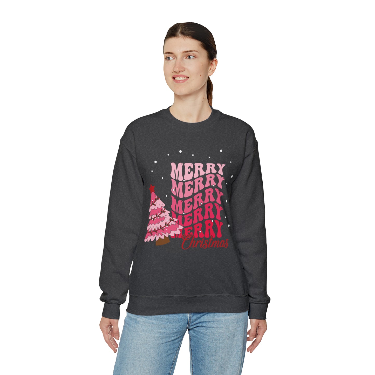 Festive AF sweater Pink Merry Bright Christmas Sweatshirt for Women Christmas Shirt Sweater Holiday Christmas gift for her gift for him