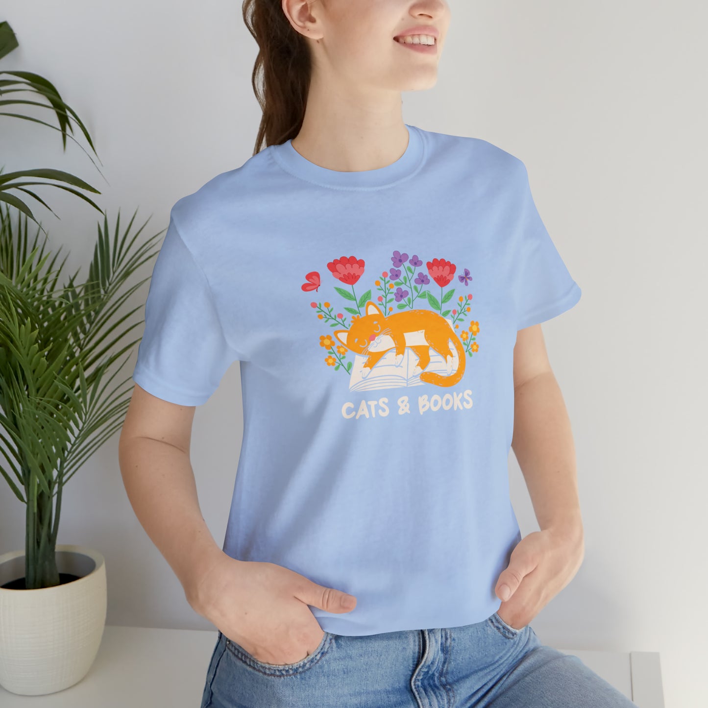 Cat Mom Shirt Cat Lover Tee Cute Book Cat Shirt Floral Book Shirt Book Lover Sweatshirt Reader Bookish Tee Cat Themed Gift For Women for men