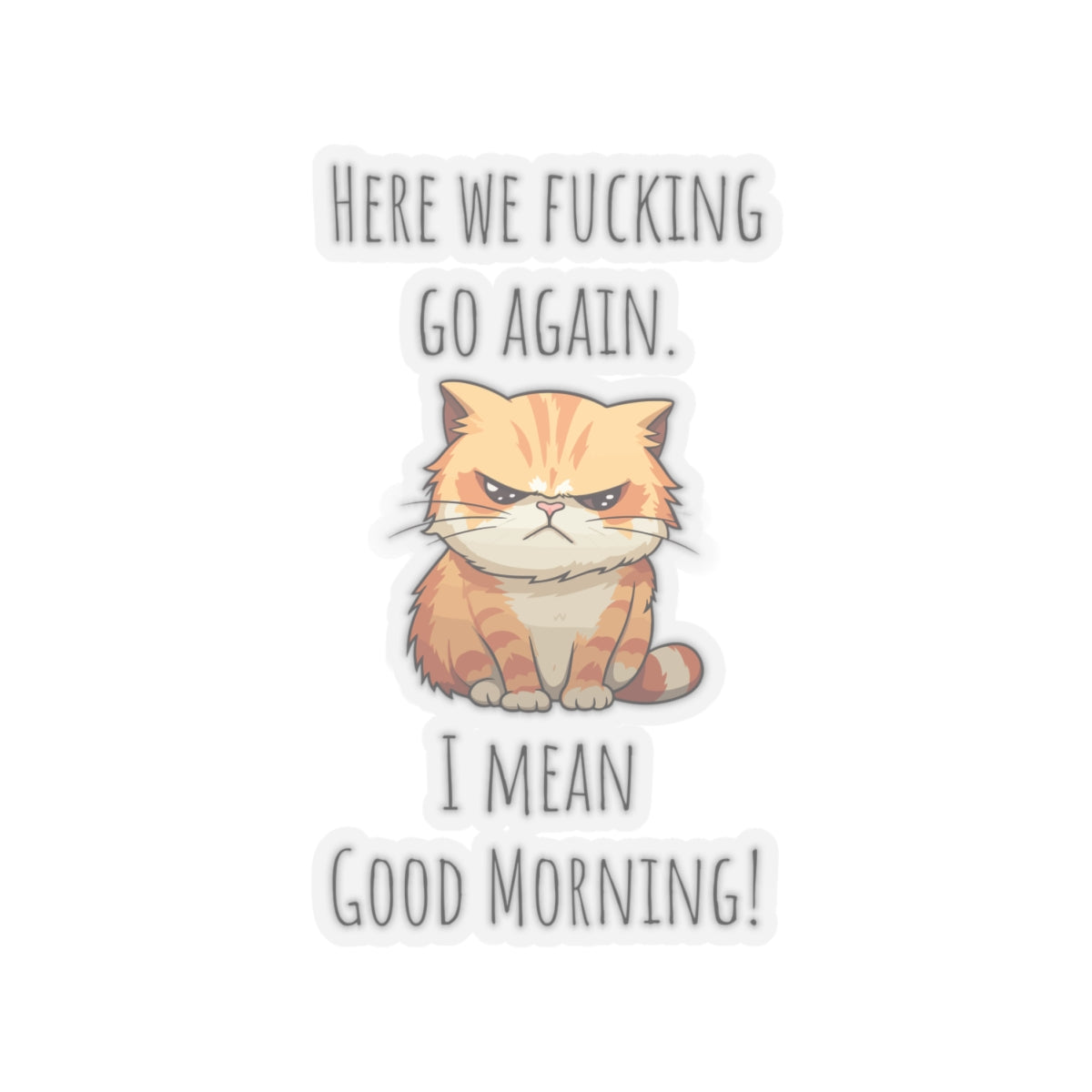 Grumpy cat Christmas sticker grumpy sticker funny coworker gift funny here we fucking go bestfriend gift KissCut Stickers Halloween stickers