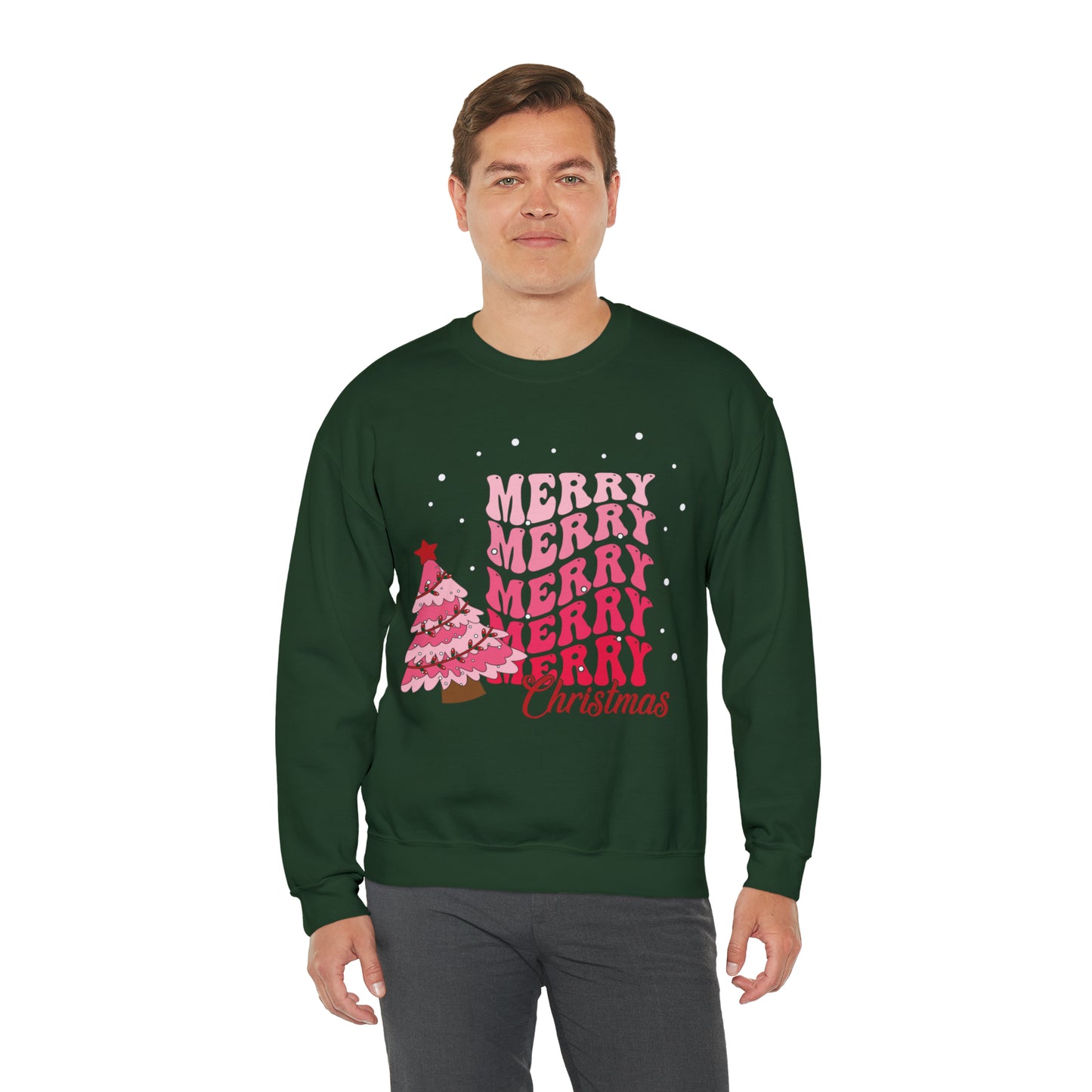 Festive AF sweater Pink Merry Bright Christmas Sweatshirt for Women Christmas Shirt Sweater Holiday Christmas gift for her gift for him