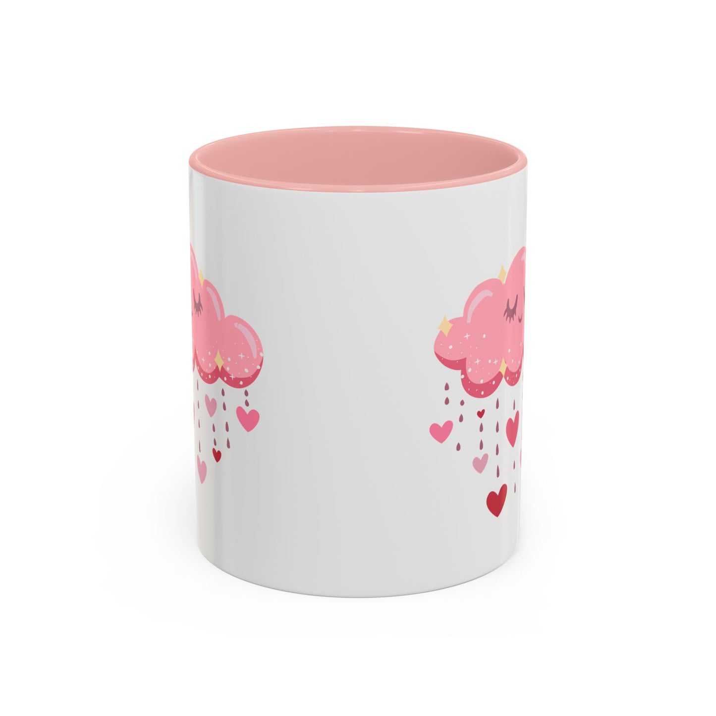 Happy pink cloud mug pink hearts mug Valentines day mug Galantines day Bestie giftforher gift tea Mug Coffee Gift for Mom vday gift girlboss