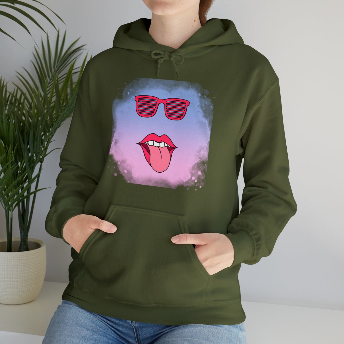 Lip Sunglasses Hoodie, Bubble Gum kiss Hoodie, Fun Summer shirt, Birthday gift for her, Galantine gift for her,best friend gift, vacation