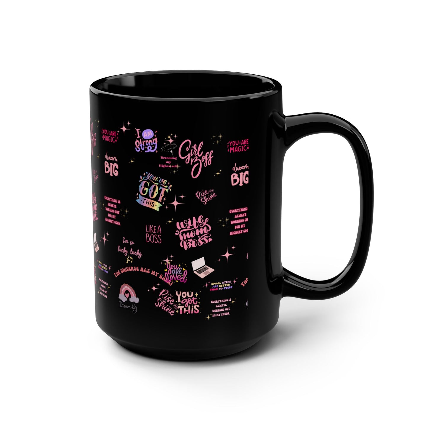 Positive affirmations Coffee Mug black girlboss mug birthday gift wife mom boss mug gift for her gift for wife Mugs tea Christmas gift 15oz