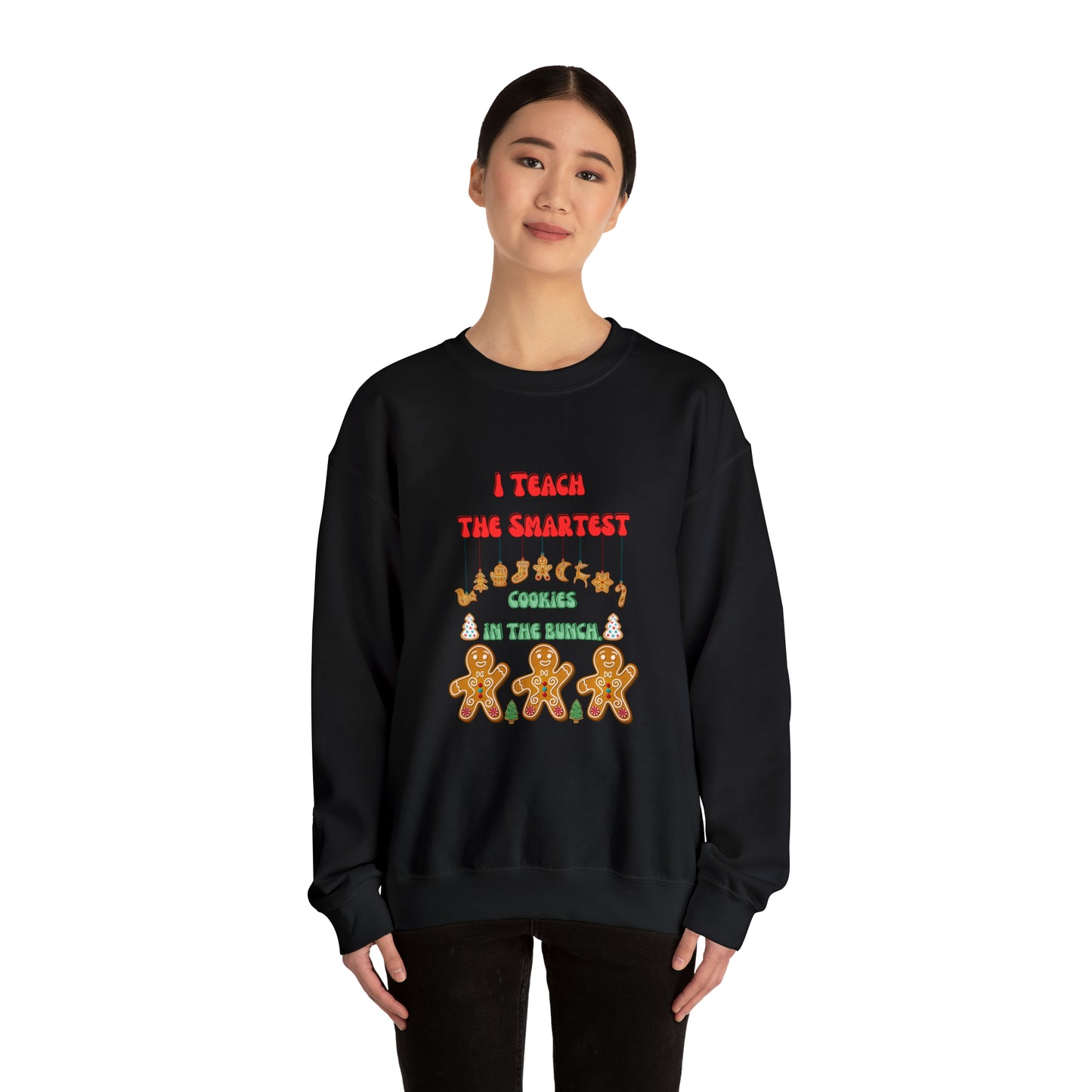 Smartest cookies sweater teacher Christmas sweater Christmas gingerbread cookies house sweatshirt Bright teacher Christmas gift for her
