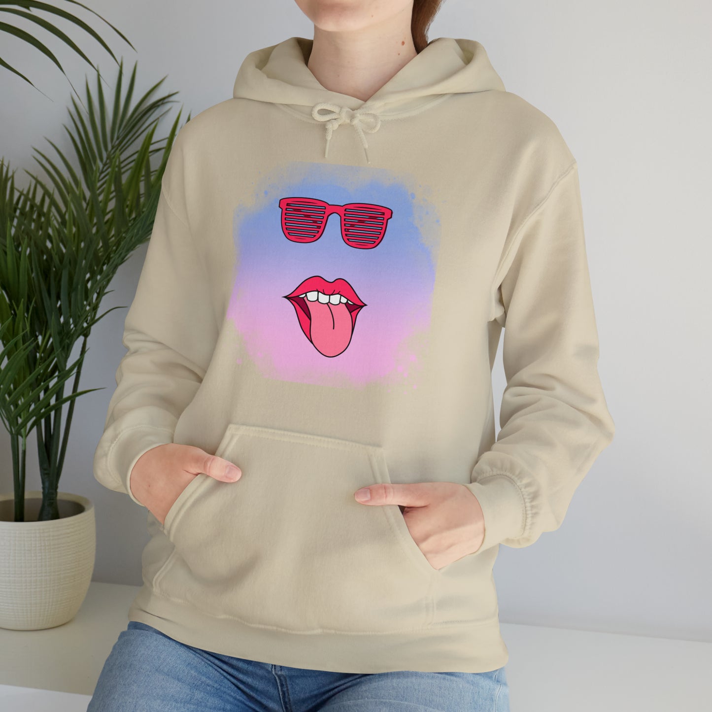 Lip Sunglasses Hoodie, Bubble Gum kiss Hoodie, Fun Summer shirt, Birthday gift for her, Galantine gift for her,best friend gift, vacation