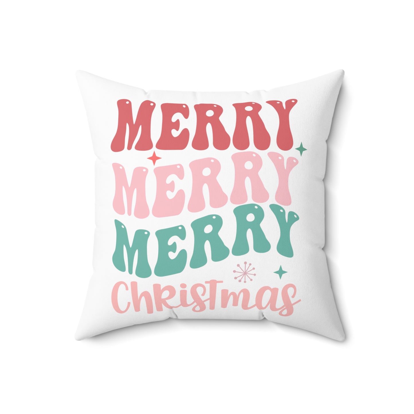 Merry Merry Christmas pillow North pillow Merry & Bright Christmas gift for her gift for him Christmas home decor Polyester Square Pillow