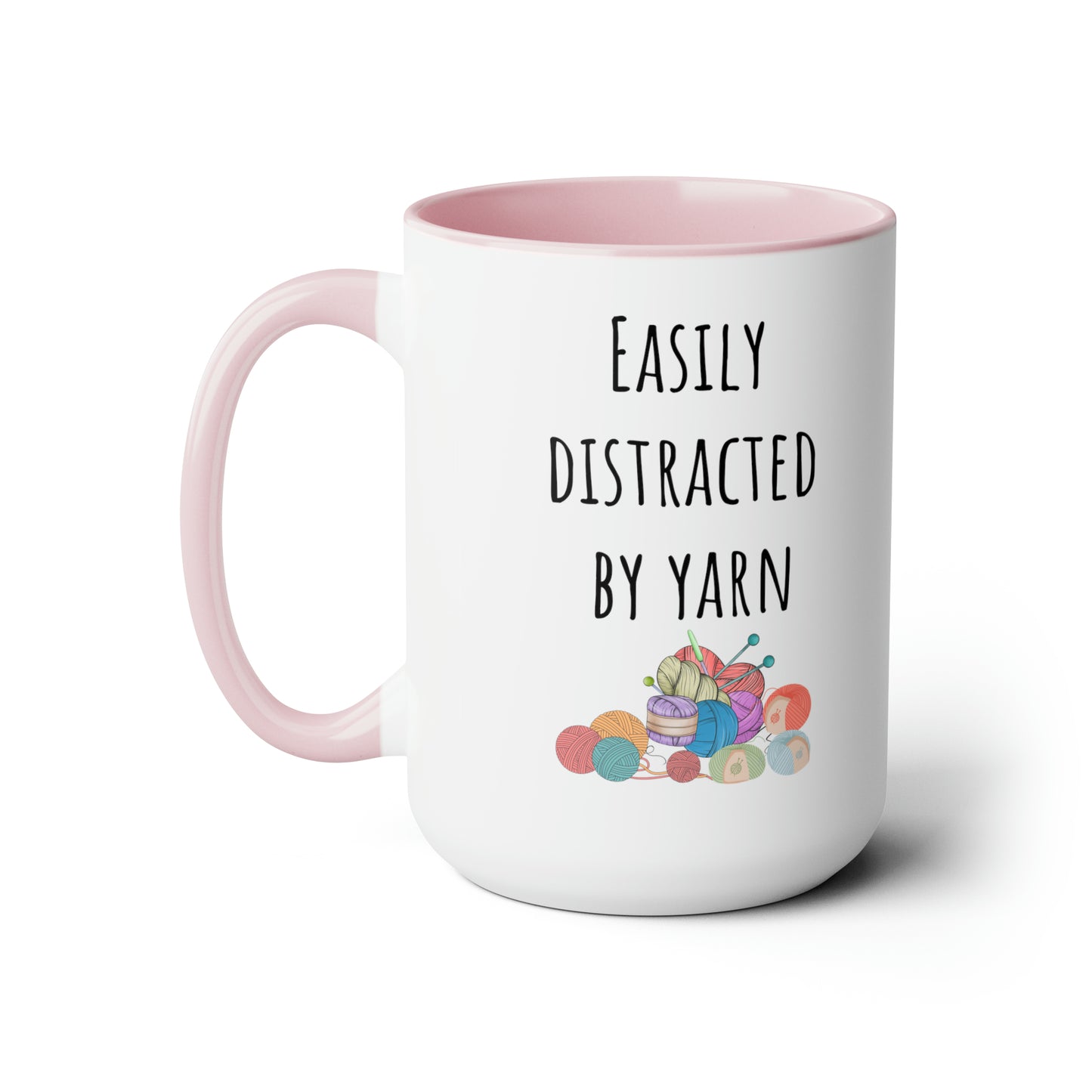 Easily distracted by yarn mug Supervisor mug Floral mug gift for her Mug funny gift for wife Coffee Mugs tea Christmas gift 15oz