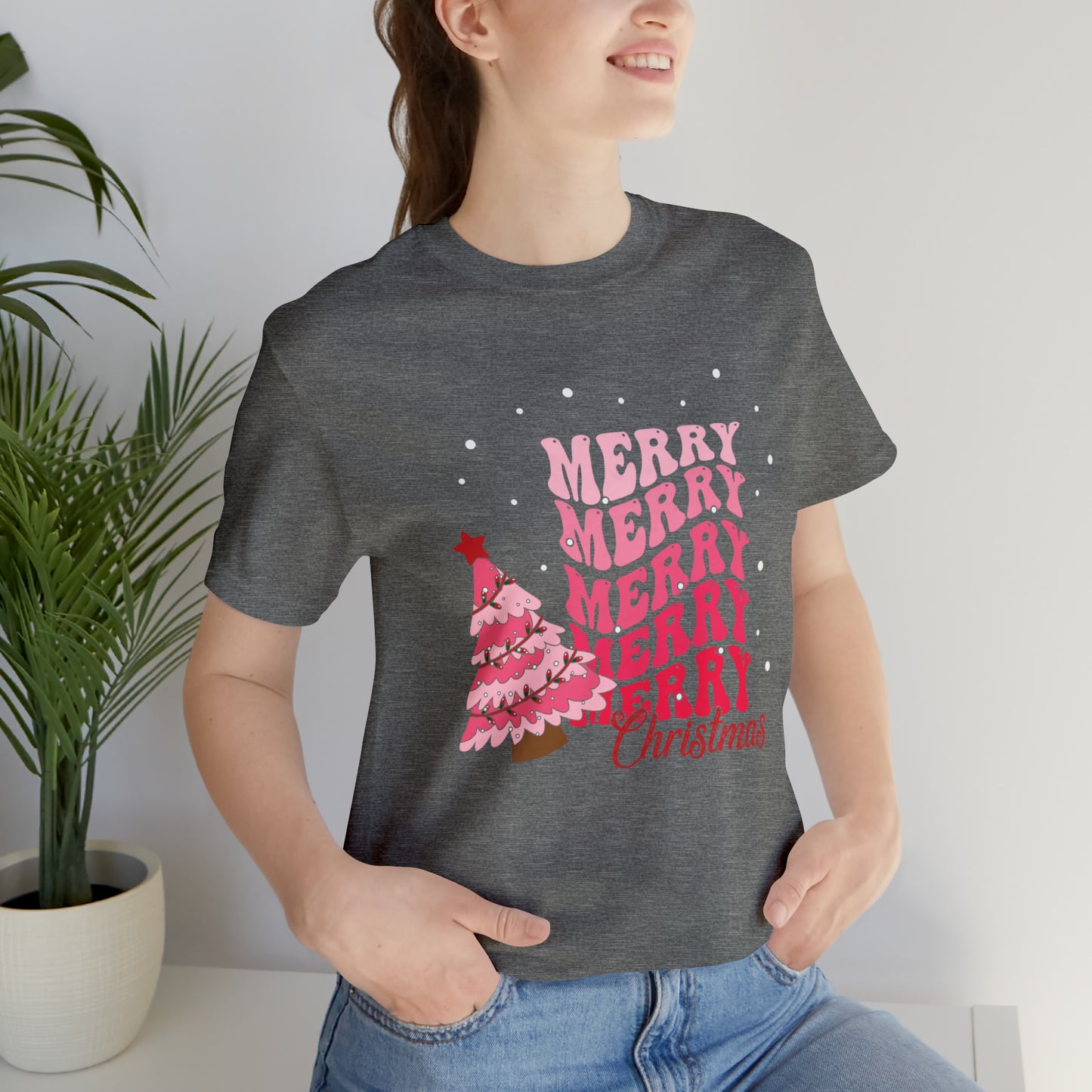 Festive AF shirt Pink Merry Bright Christmas Tshirt for Women Christmas Shirt Sweater Holiday Christmas gift for her gift for him unisex