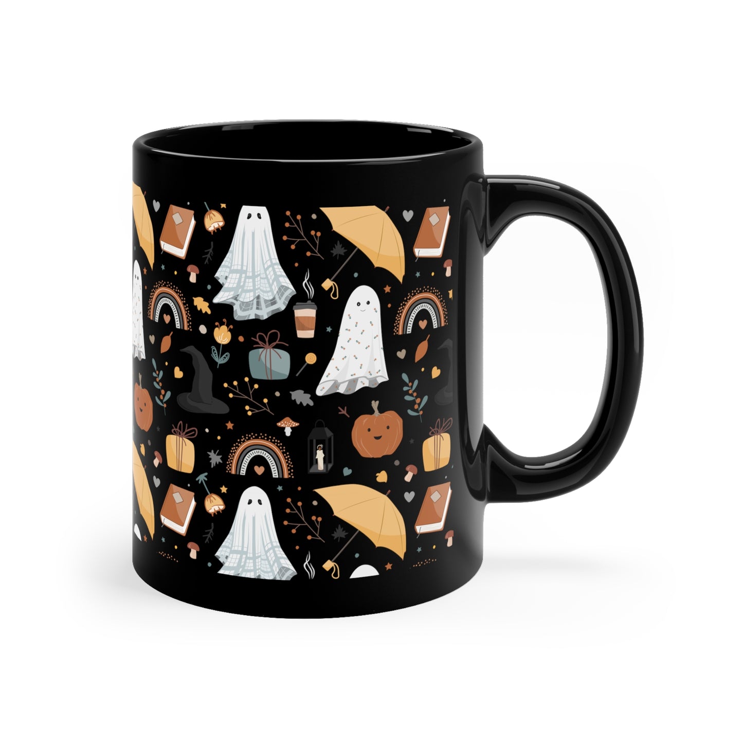 Halloween lover gift Halloween mug ghost mug coffee lover gift tea lover gift for her gift for him Mug Bestfriend Christmas 11oz Black Mug